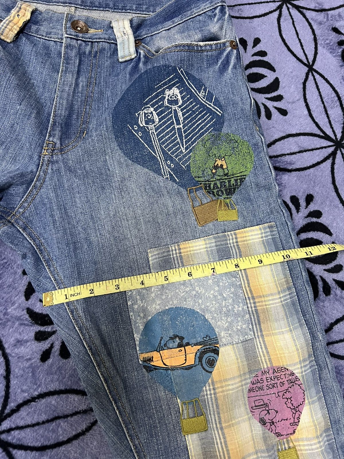 Peanuts × Vintage Peanuts Patchwork Jeans Size 30" / US 8 / IT 44 - 18 Thumbnail