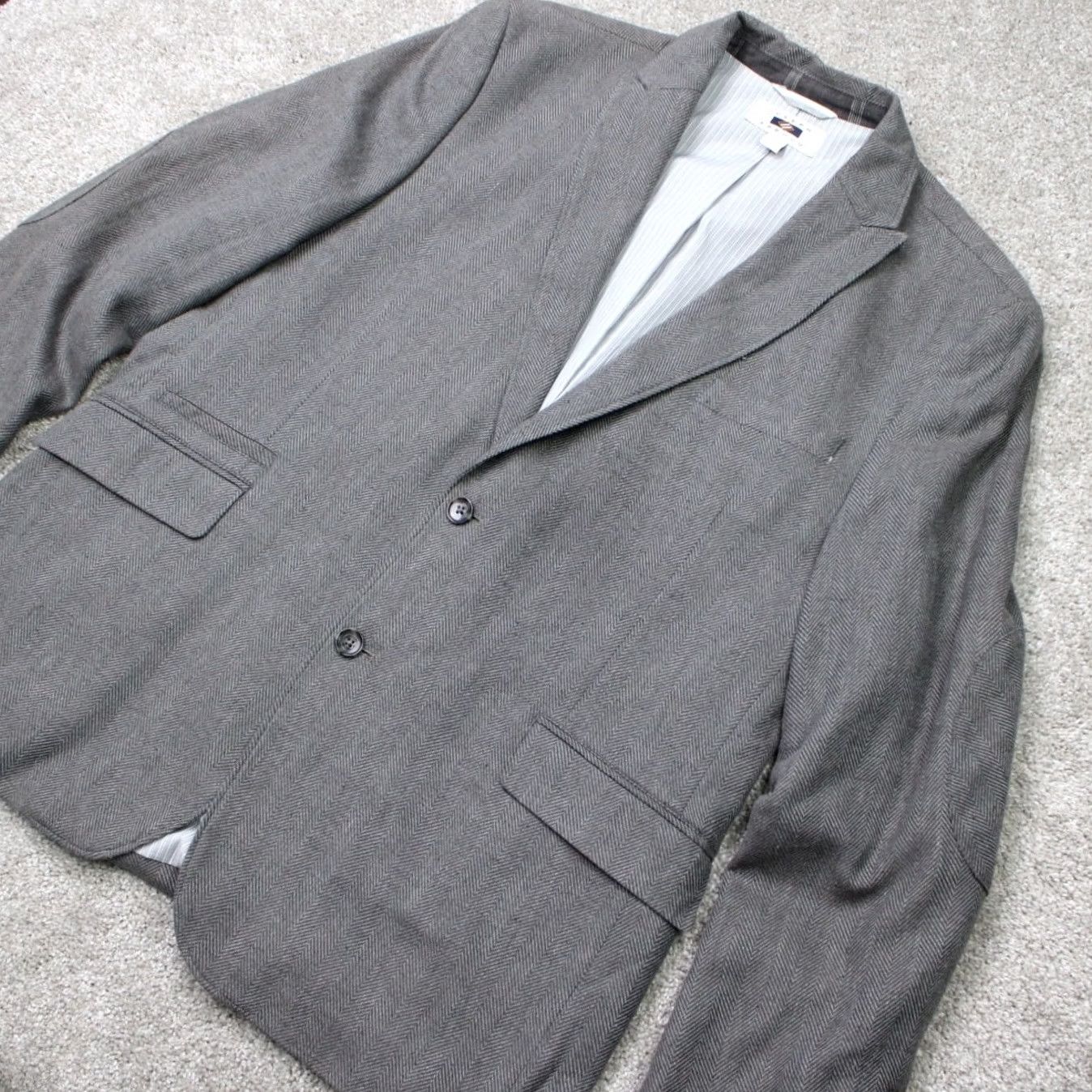 Joseph Abboud Joseph Abboud Blazer Mens 2XL Gray Linen/Cotton 2 Button Sports Jacket Blazer Mens 2XL Gray Linen/Cotton 2 Button Sports Jacket Size 48R - 3 Thumbnail