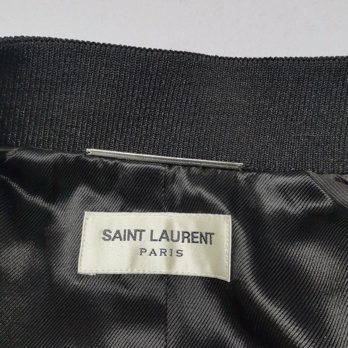 Saint Laurent Paris Saint Laurent black satin embellished bomber jacket Size US S / EU 44-46 / 1 - 5 Thumbnail