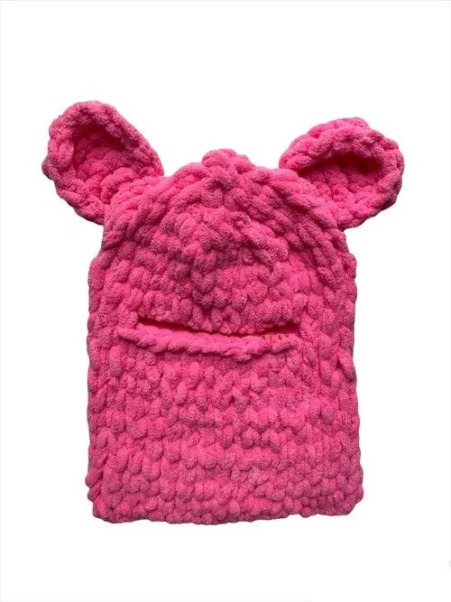 Handmade × Japanese Brand Handmade Knitted Balaclava Ski Mask Bunny Teddy Bear Style Size ONE SIZE - 2 Thumbnail