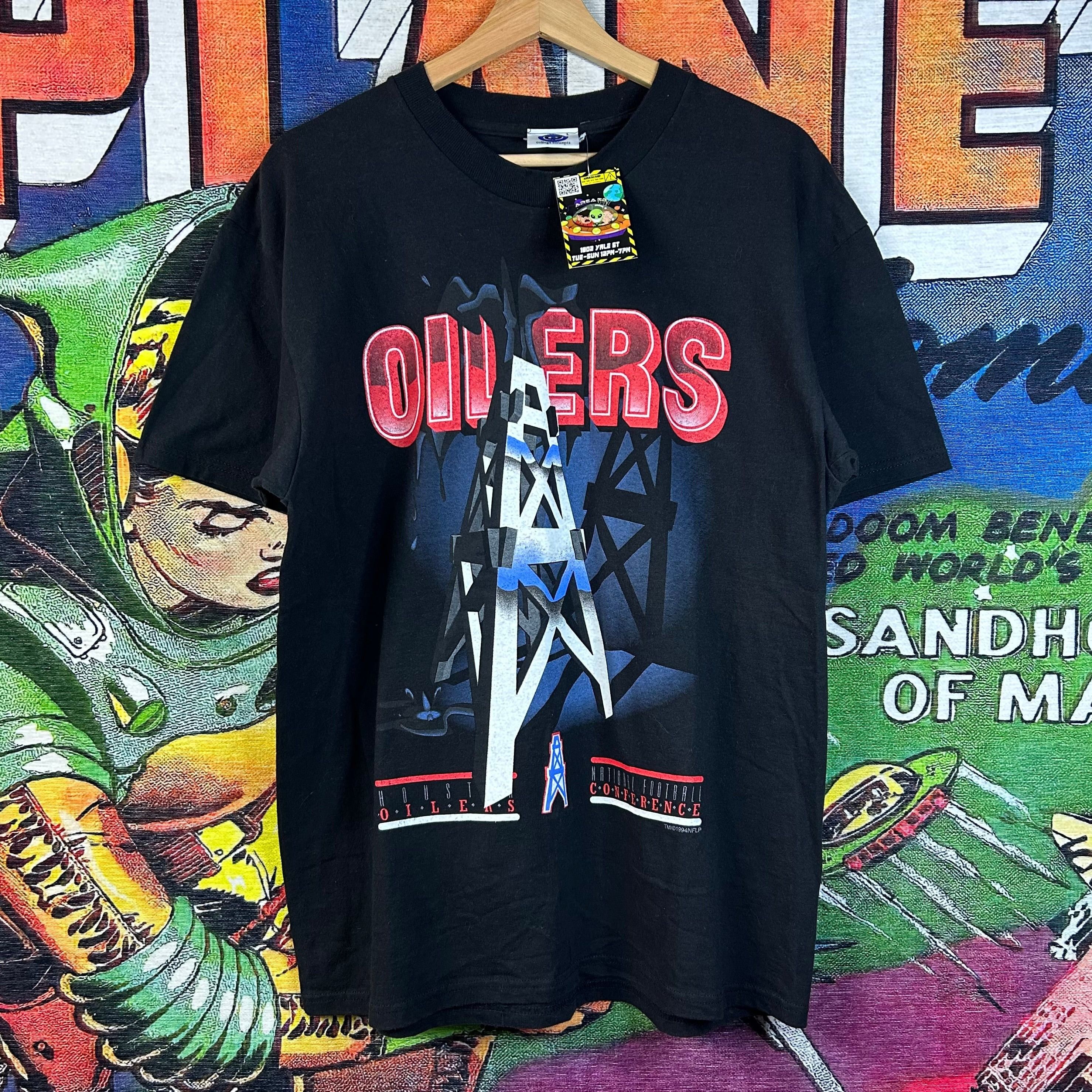Vintage Vintage 90s Oilers Tower Tee Size Large Size US L / EU 52-54 / 3 - 1 Thumbnail