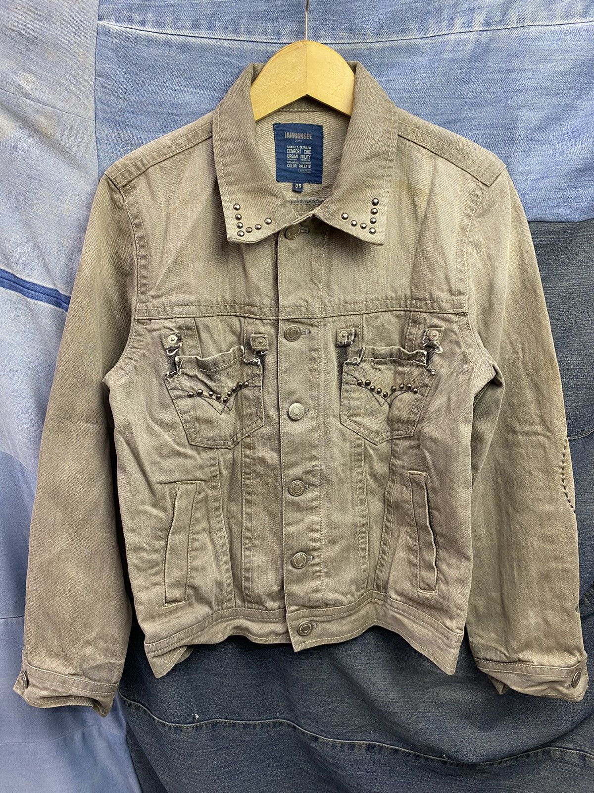 denim studdet patchwork jacket jambangee japan ifsx