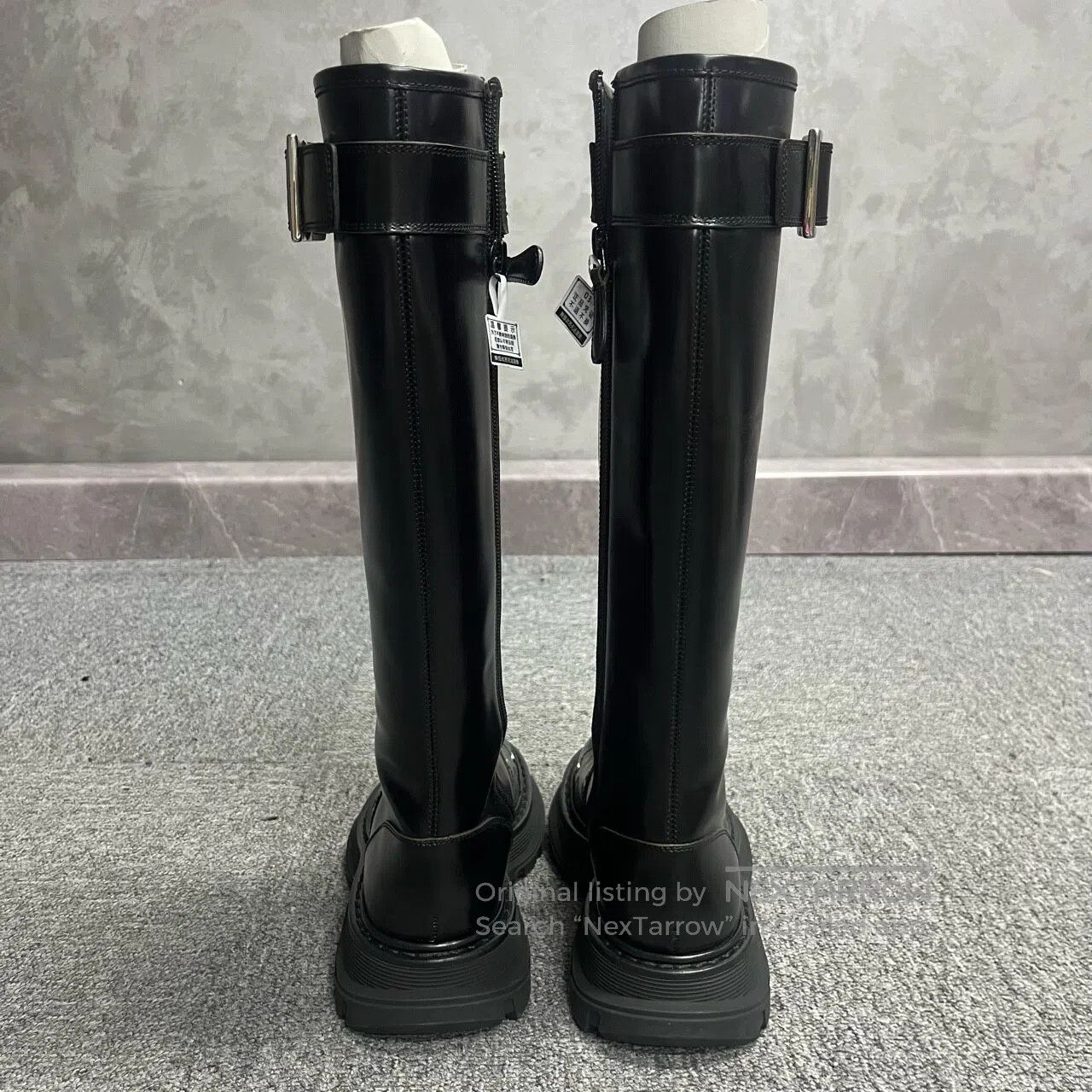 Alexander McQueen ALEXANDER MCQUEEN Black, aged-style high-top boots with wo Size US 5 / IT 35 - 4 Thumbnail