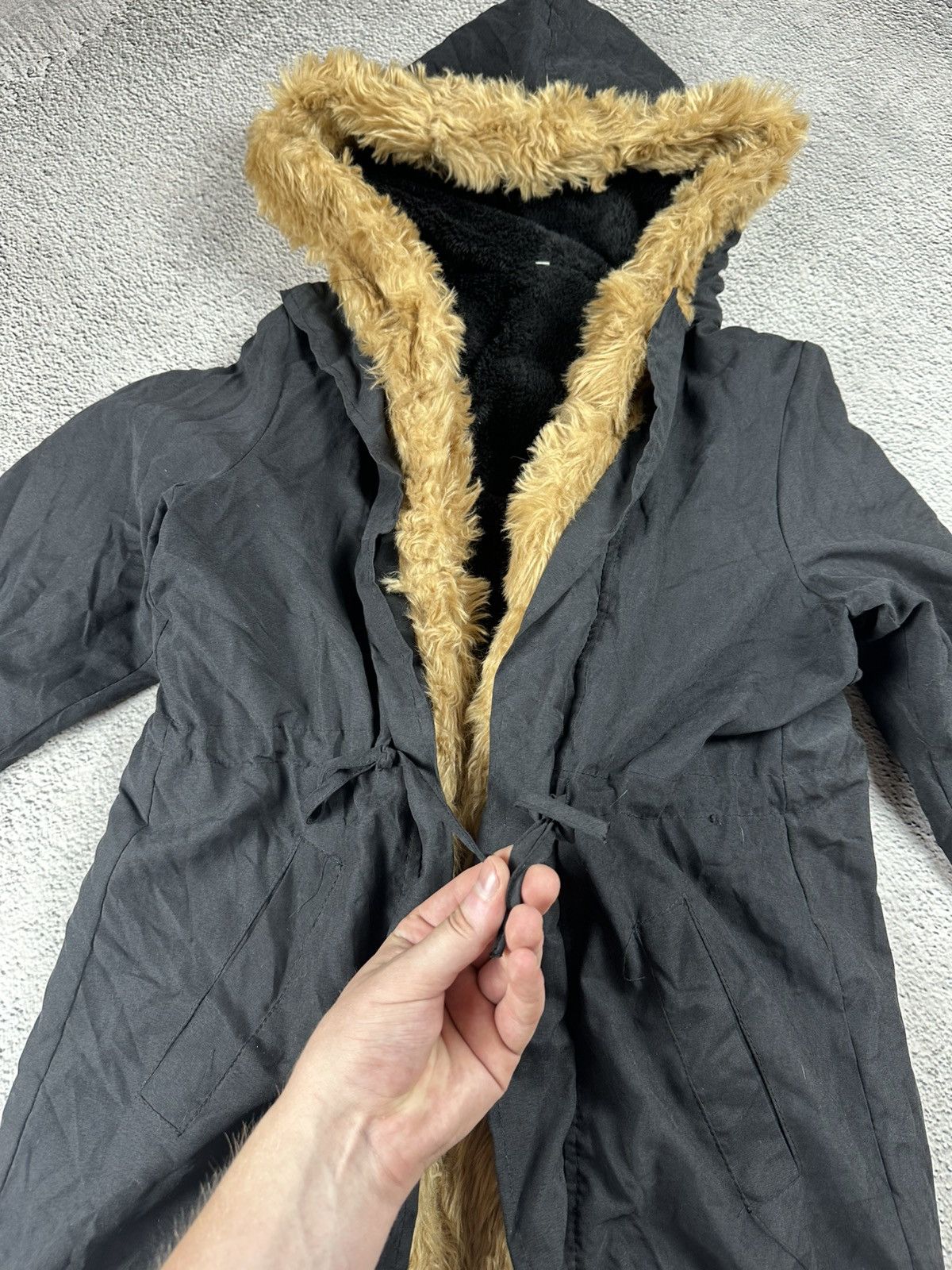 If Six Was Nine Fur Fuzzy Faux Jacket LGB Gothic Hype Coat Opium Parka Size M / US 6-8 / IT 42-44 - 6 Thumbnail