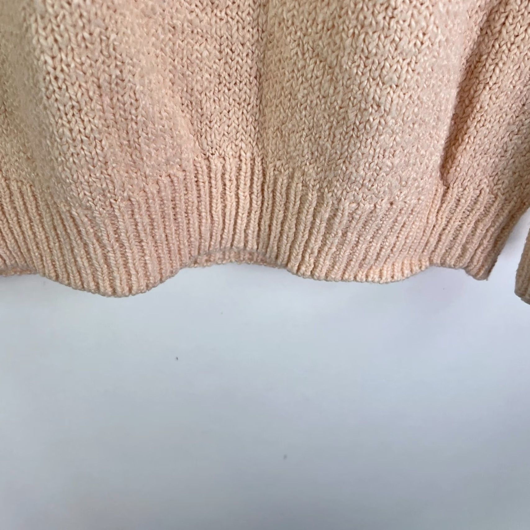 Vintage Partners Sweater Acrylic Cable Knit High Neck Peach/Ivory size M Womens Size M / US 6-8 / IT 42-44 - 4 Thumbnail