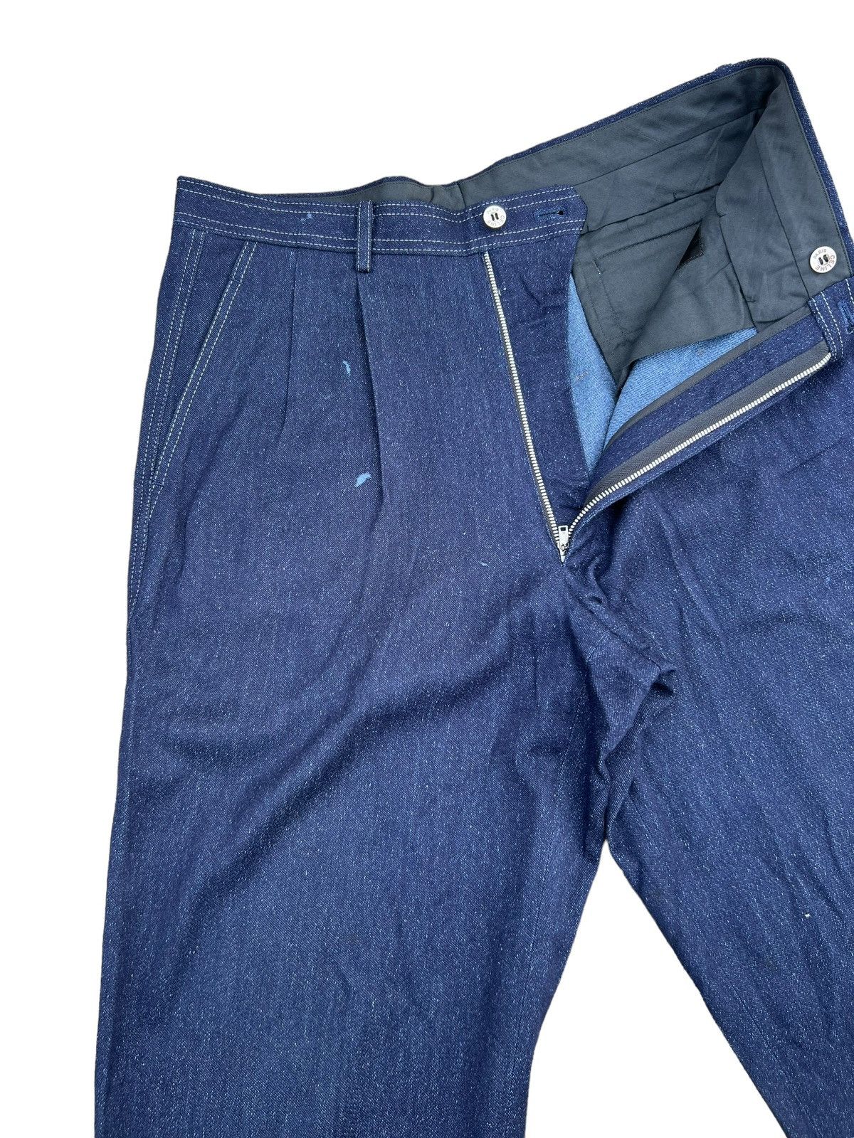 Celine Vintage 90s Celine Paris Distressed Wool Silk Trouser Pant Size US 32 / EU 48 - 6 Thumbnail