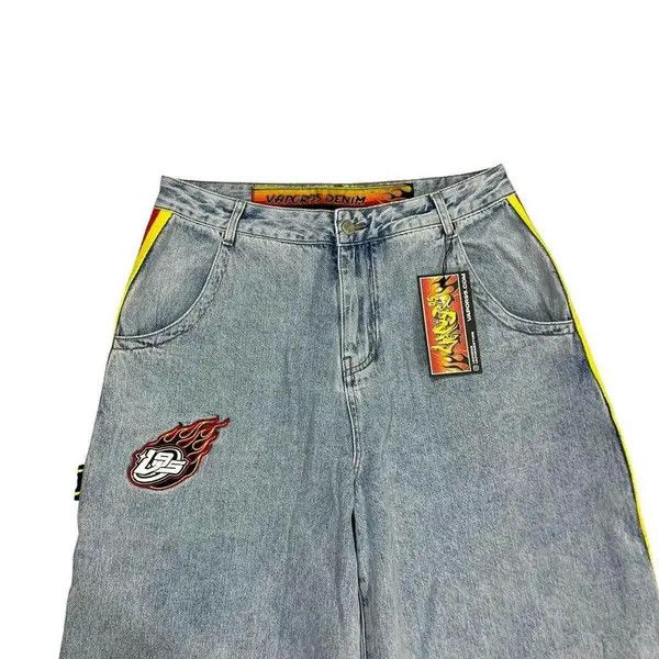 Vintage Street Casual Fire Baggy Denim Size US 33 - 3 Thumbnail