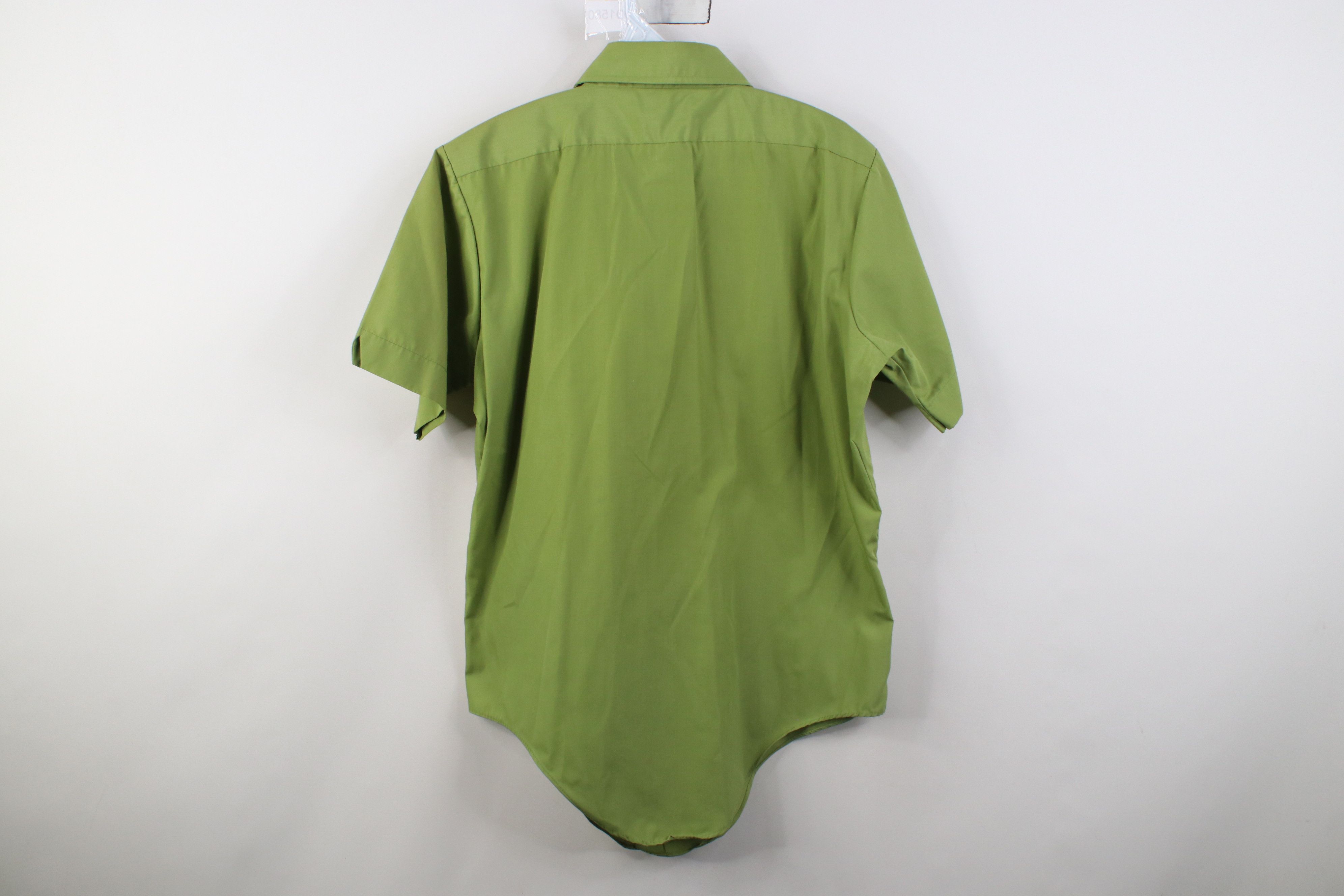 Vintage Vintage 70s Streetwear Short Sleeve Button Shirt Green Size US M / EU 48-50 / 2 - 9 Thumbnail