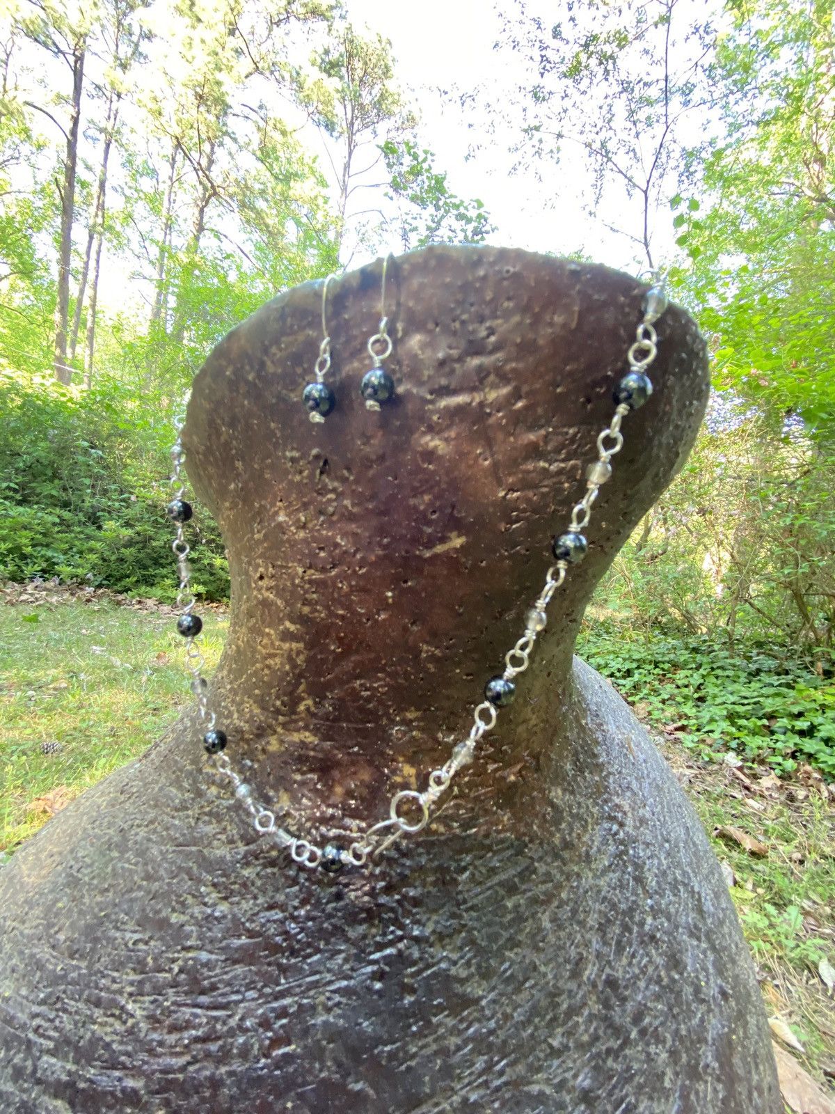 Handmade Hematite Choker and Earrings Size ONE SIZE - 3 Thumbnail