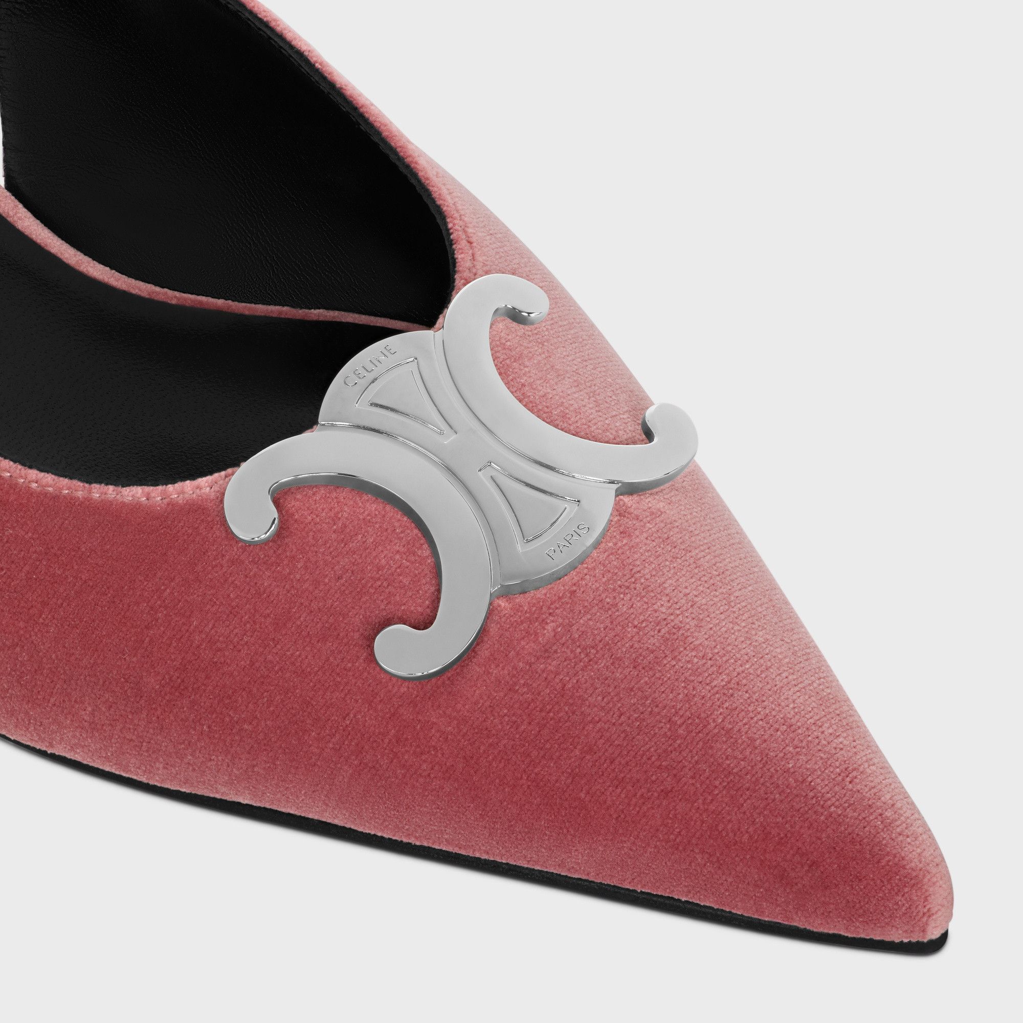 Celine o1bcso1str0126 358012175 Alma Triomphe Velvet Flat Pumps Size US 6 / IT 36 - 4 Thumbnail