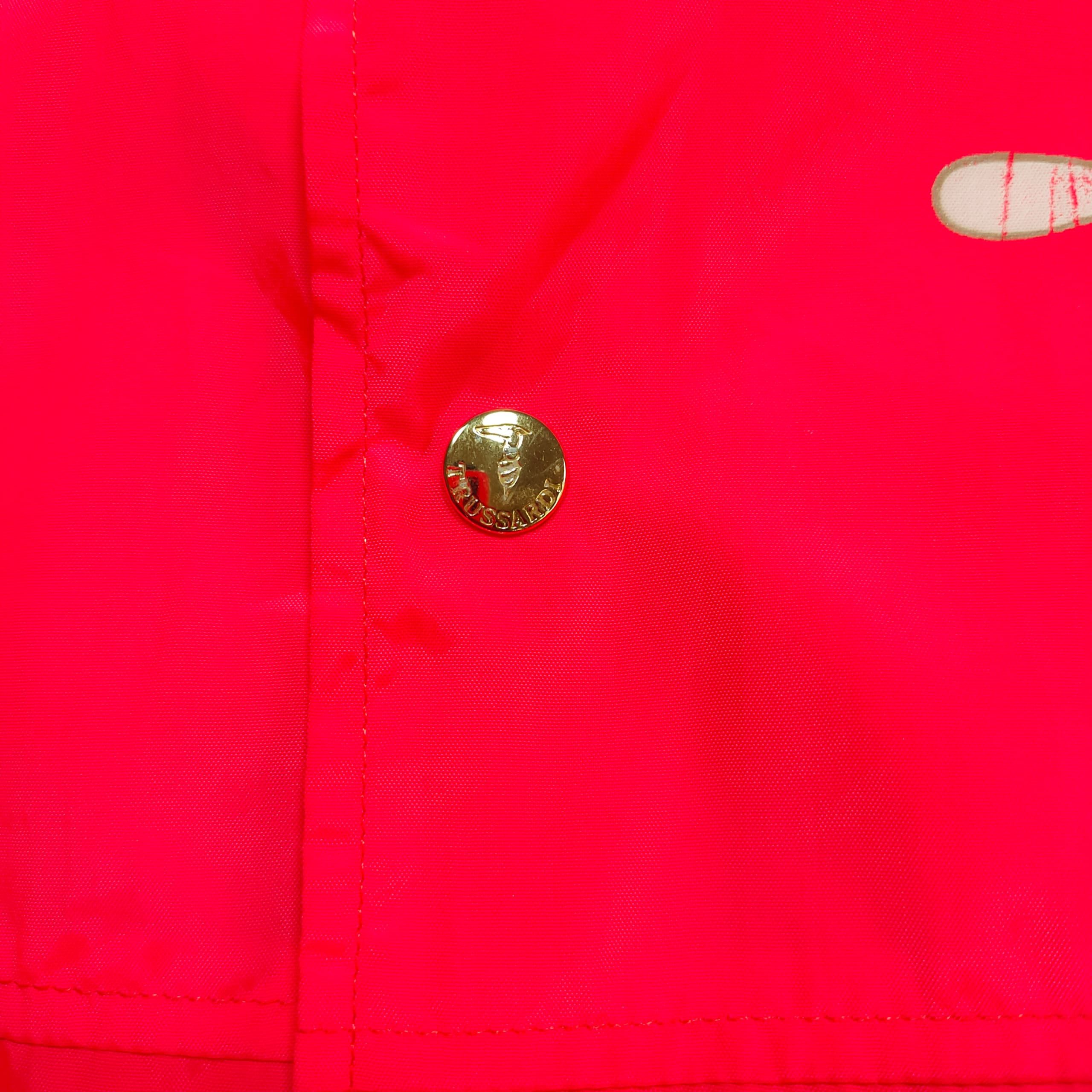 Trussardi Vintage Trussardi Bright Red Greyhound Logo Windbreaker Size US L / EU 52-54 / 3 - 6 Thumbnail