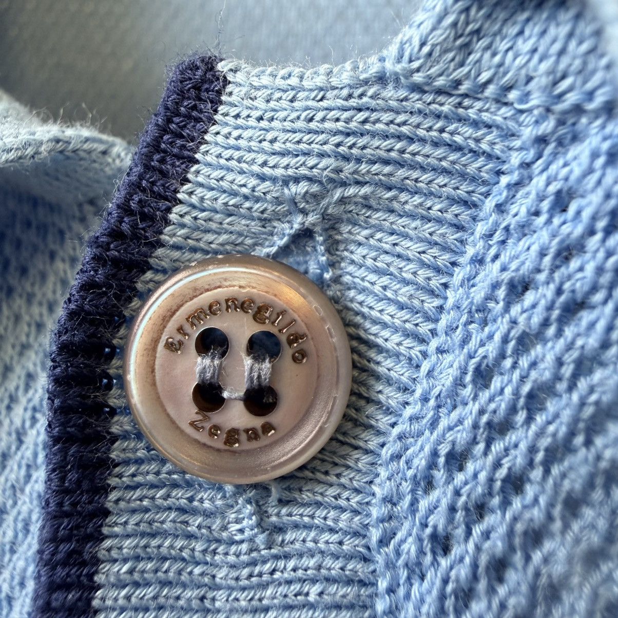 Ermenegildo Zegna Ermenegildo Zegna Knit Polo Sweater Blue Italy Sz 56 XXL Size US XL / EU 56 / 4 - 8 Thumbnail