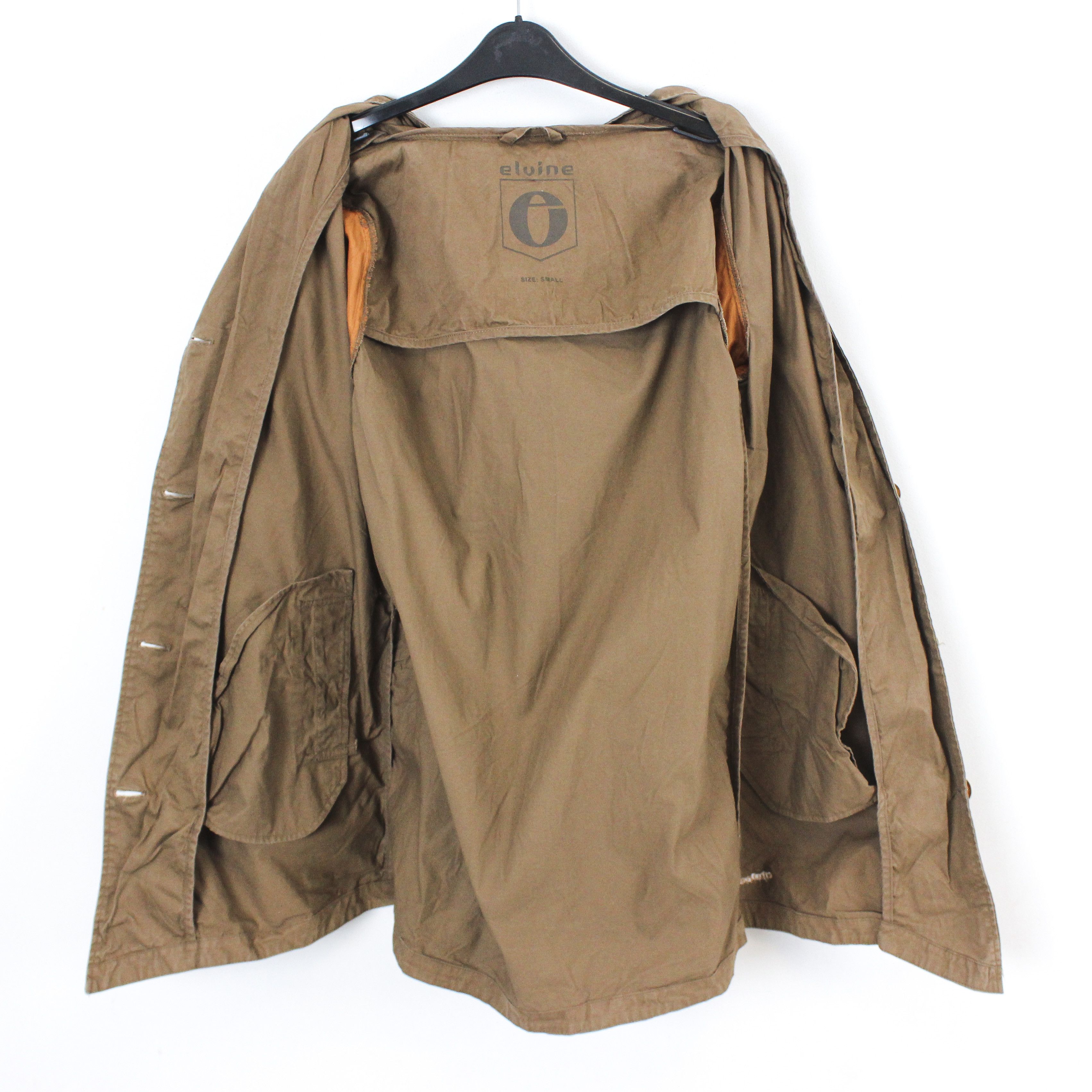 ELVINE Jacket Coat Parka Lightweight Hooded Outerwear Cotton Brown Size S / US 4 / IT 40 - 2 Thumbnail