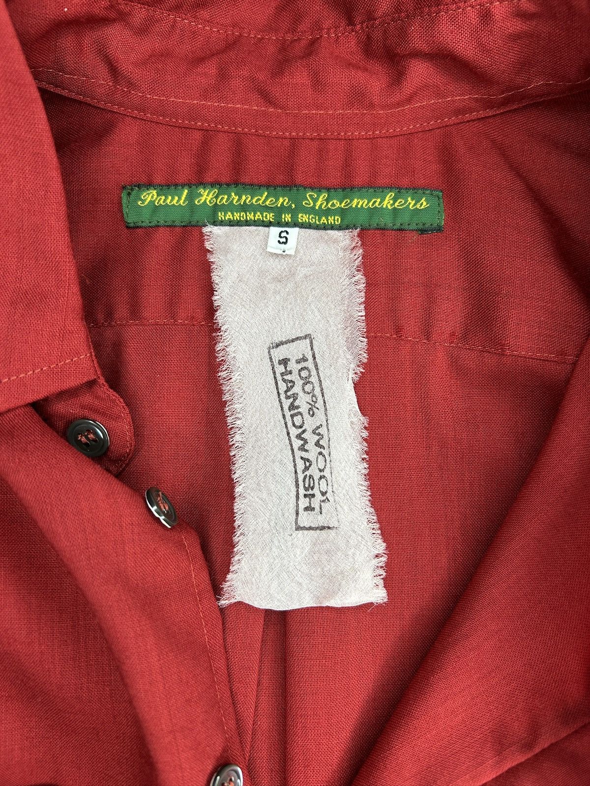 Paul Harnden Shoemakers Red Wool Button Up Shirt Size S / US 4 / IT 40 - 2 Thumbnail