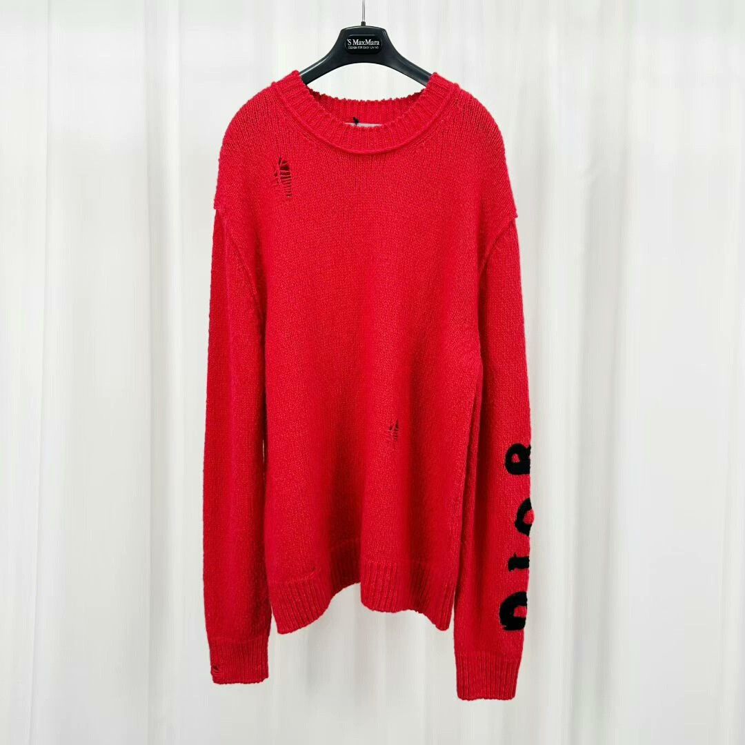 Dior red embroidered dinosaur sweater by Dior Size US L / EU 52-54 / 3 - 1 Thumbnail