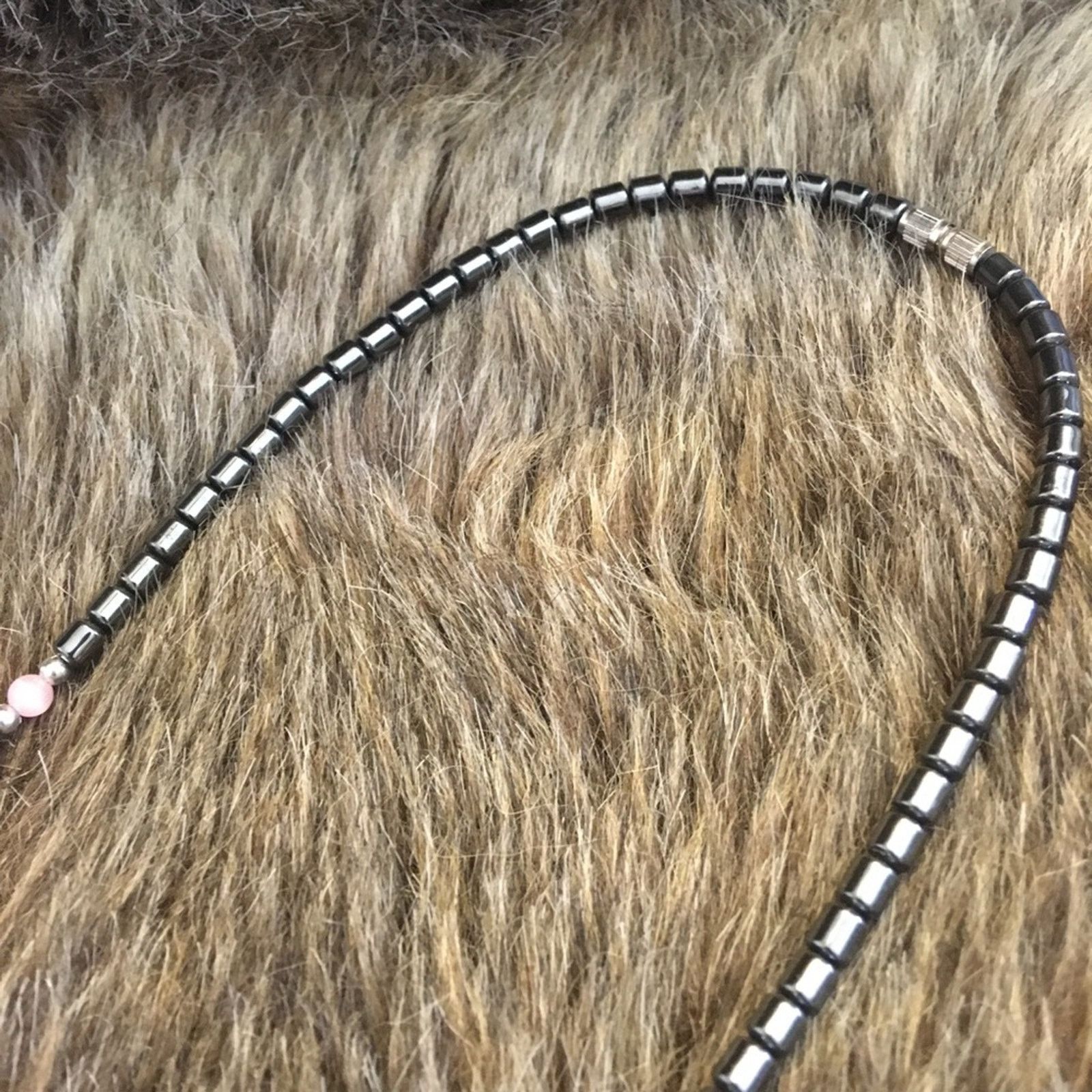 Vintage Vintage 80s hematite & rose quartz stone necklace Size ONE SIZE - 8 Thumbnail