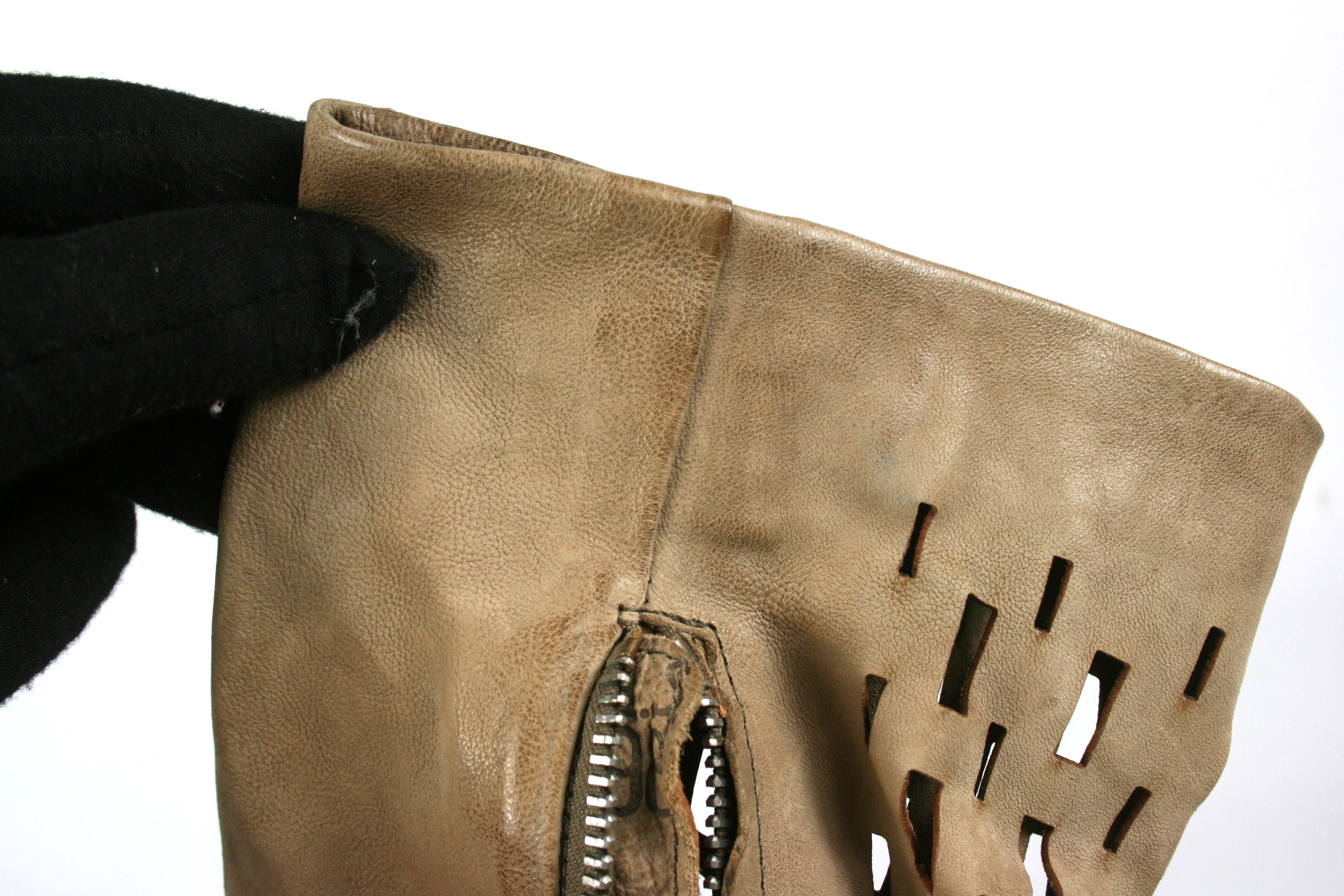 A.S.98 Dorian Perforated Grunge Biker Mid Leather Boots Size US 9 / IT 39 - 10 Thumbnail