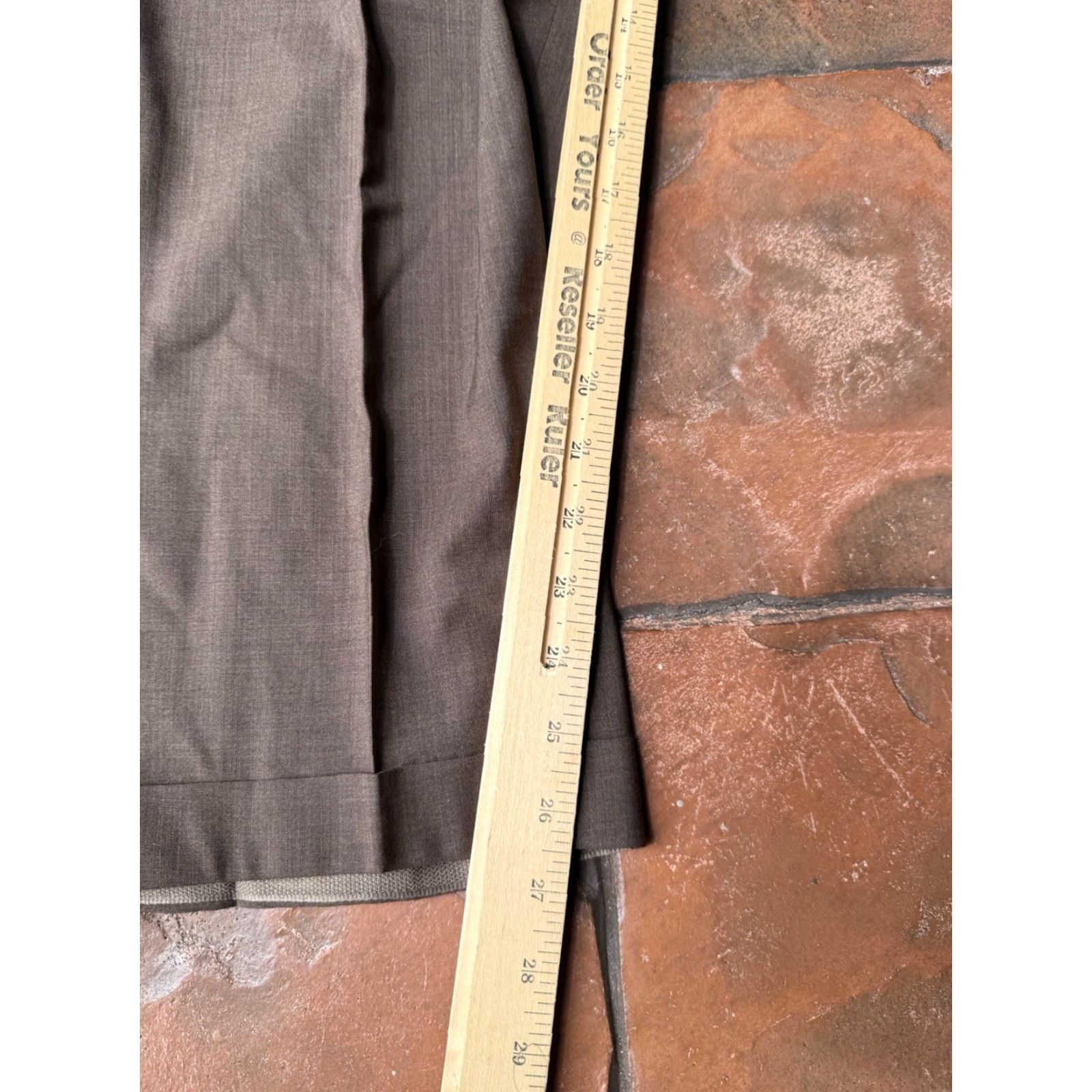 Ermenegildo Zegna VINTAGE Ermenegildo Zegna Su Misura Dress Pants Mens 46x27 Brown Wool Straight Front Button Zipper Slas h Pocket Size US 30 / EU 46 - 7 Thumbnail