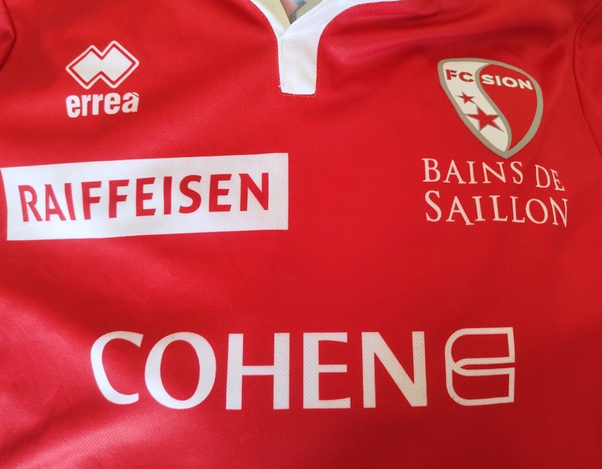 Errea FC Sion Switzerland #6 match worn player issued shirt Size US M / EU 48-50 / 2 - 4 Thumbnail