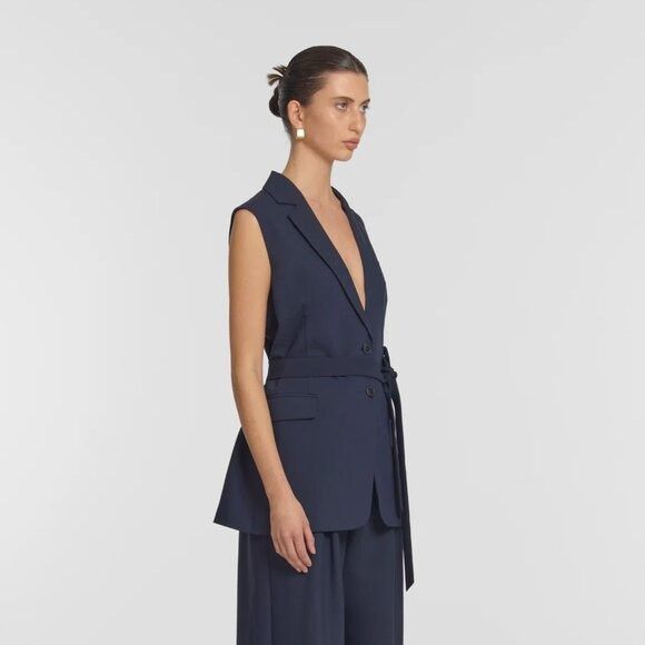 Other VIKTORIA & WOODS Repertoire Navy Blue Sleeveless Blazer Size S / US 4 / IT 40 - 4 Thumbnail