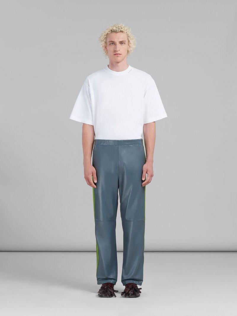 Marni o1w1db11125 Teal Nappa Leather Track Pant in Blue Size US 30 / EU 46 - 2 Thumbnail