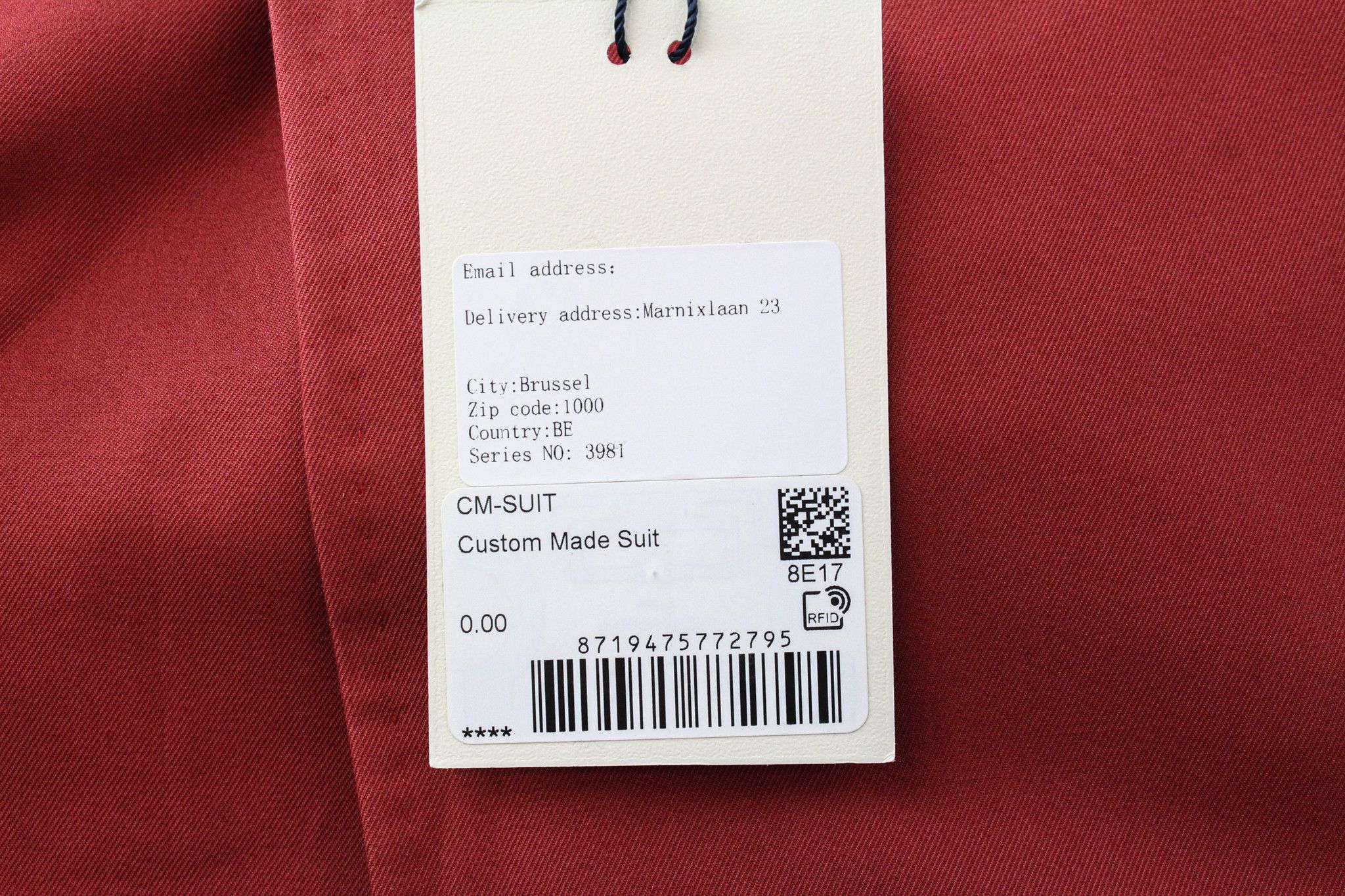 Suitsupply LA SPALLA UK32R Red Cotton 2 Piece Suit 66574 Size 34S - 16 Thumbnail