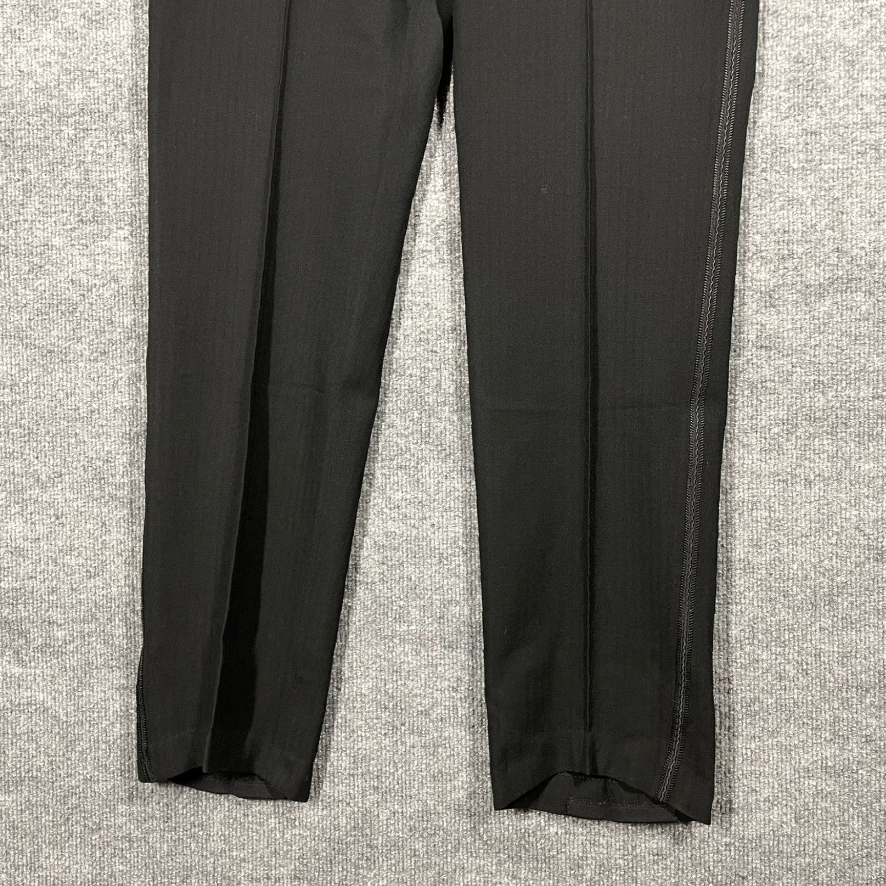 Vintage Bespoke 1920s Black Wool Tuxedo Trousers Sz 31x31 Vtg Peg/Tapered Button Fly Edwardian Look Art Deco Straight Leg Men’s Size US 31 - 3 Thumbnail