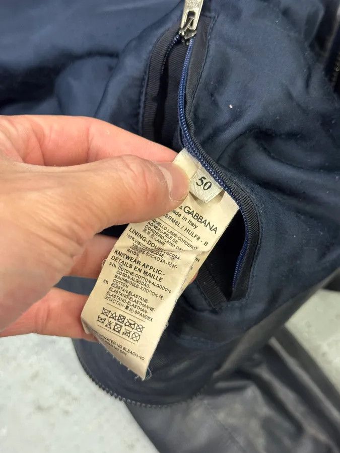 Dolce & Gabbana 2000s Dolce & Gabbana Navy Leather Bomber Jacket Size US M / EU 48-50 / 2 - 8 Thumbnail