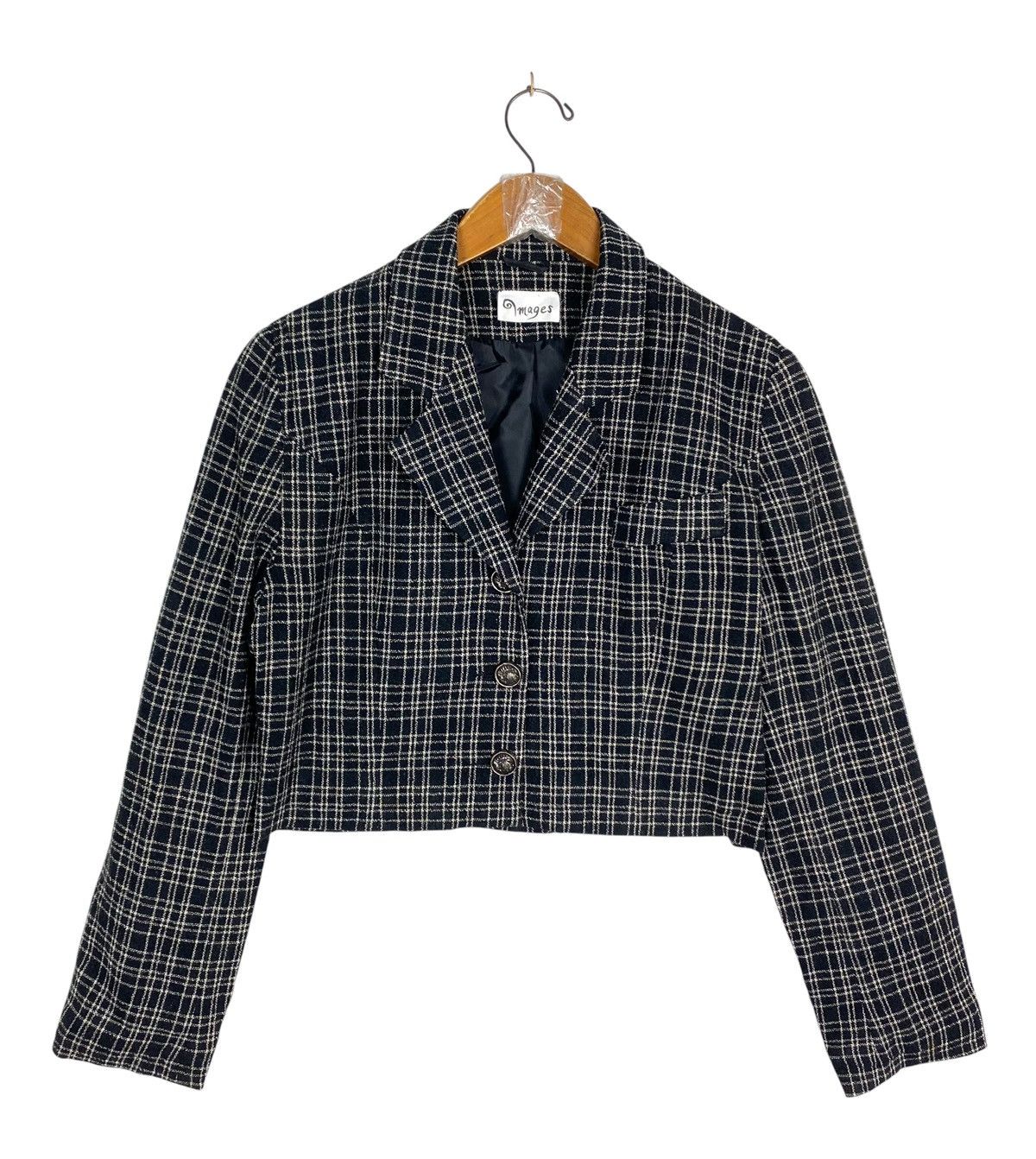 Vintage Rare‼️ Vintage Image Black and White Plaid Cropped Wool Size M / US 6-8 / IT 42-44 - 1 Thumbnail
