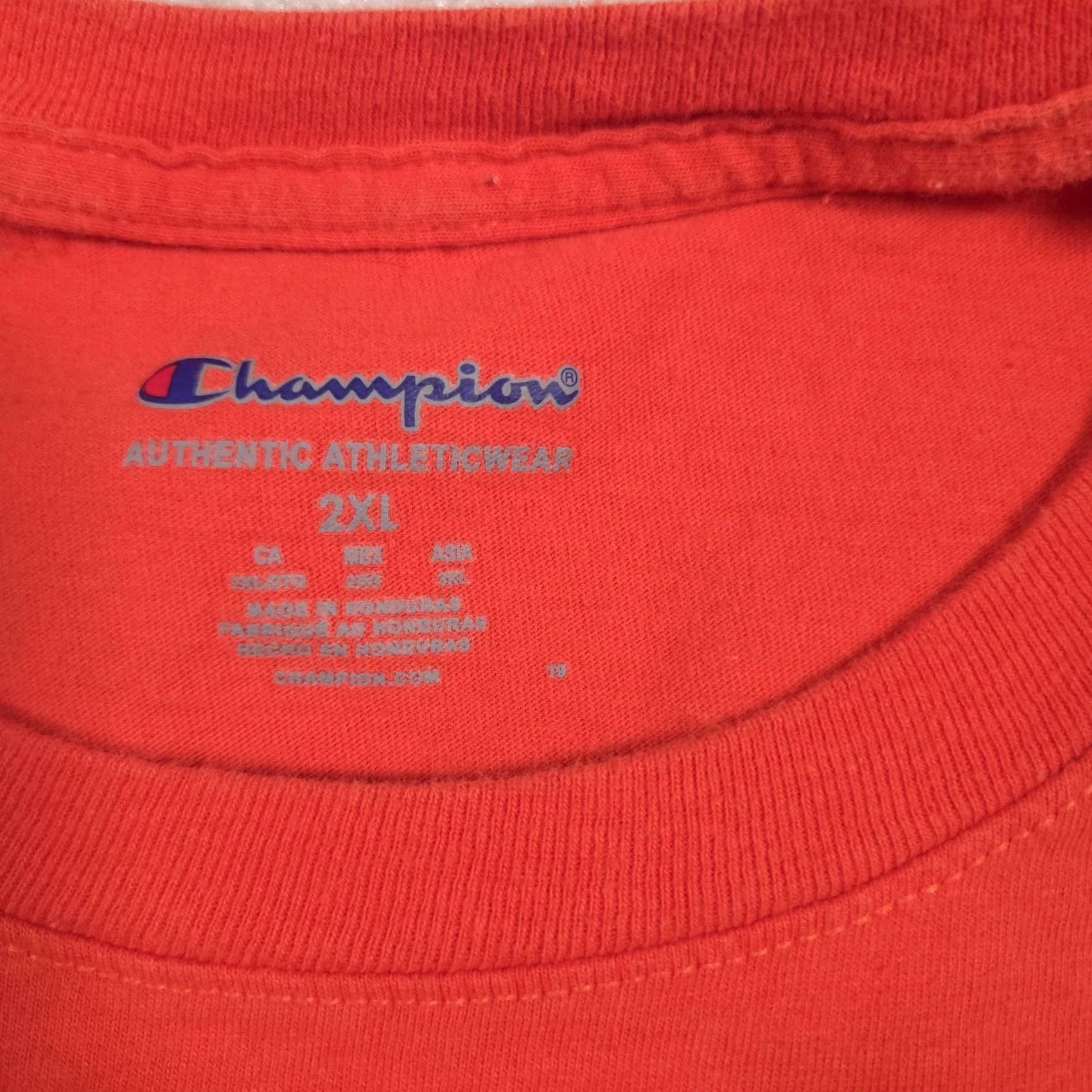 Champion Champion Shirt Mens 2XL Orange Logo Tee Tagless Crewneck Cotton Casual Athletic Size US XXL / EU 58 / 5 - 6 Thumbnail