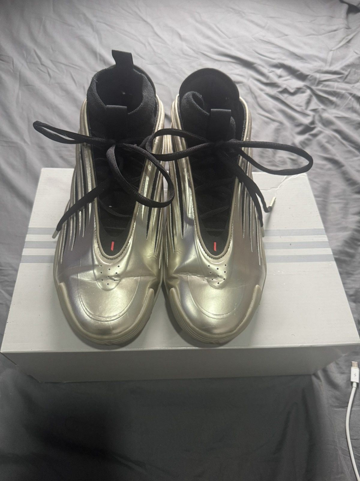 Adidas Adidas Harden Volume 9 Basketball Shoes Cyber Metallic Size US 11.5 / EU 44-45 - 4 Thumbnail