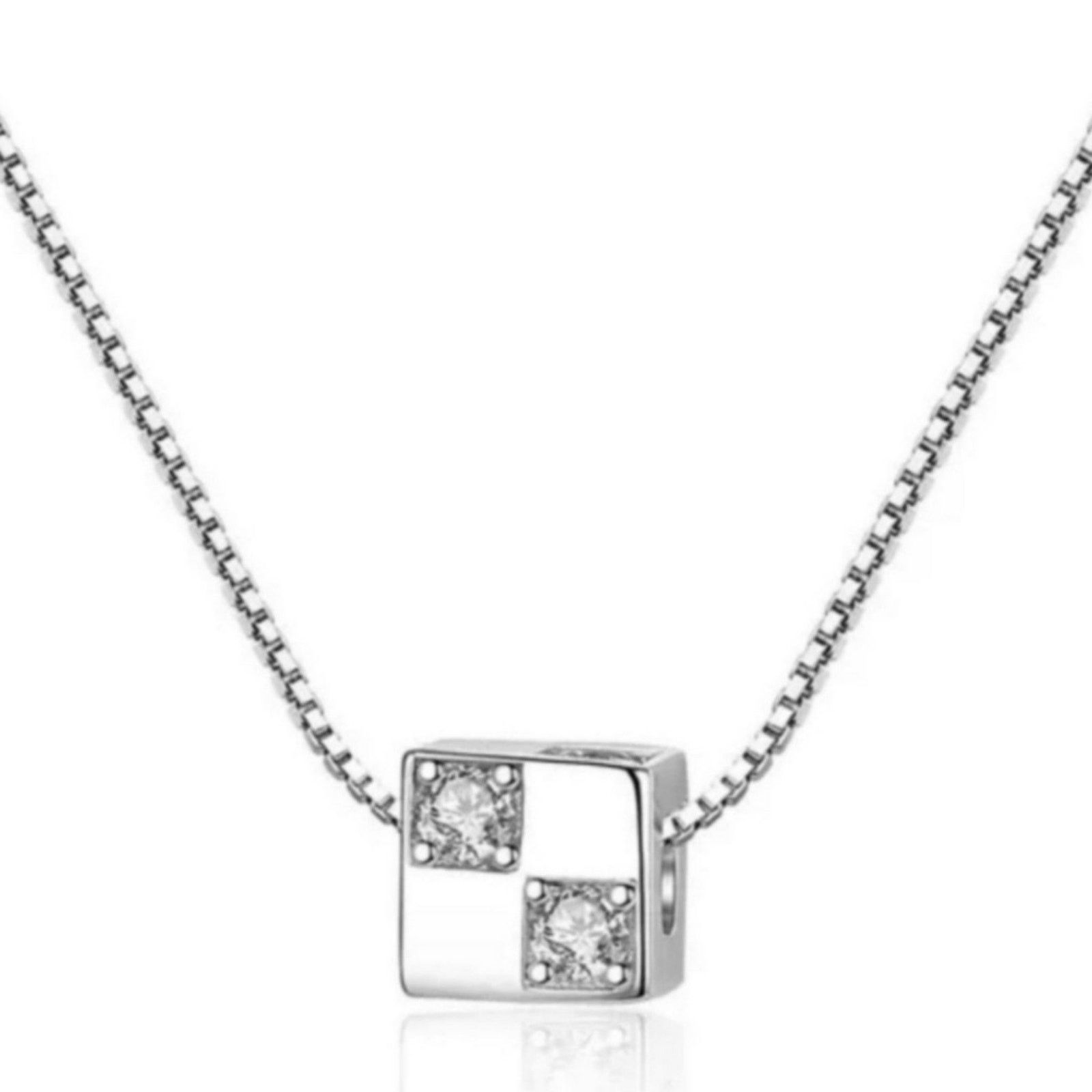 Other Square Cube Pendant Necklace Minimalist Silver 925 NWT Size ONE SIZE - 3 Thumbnail