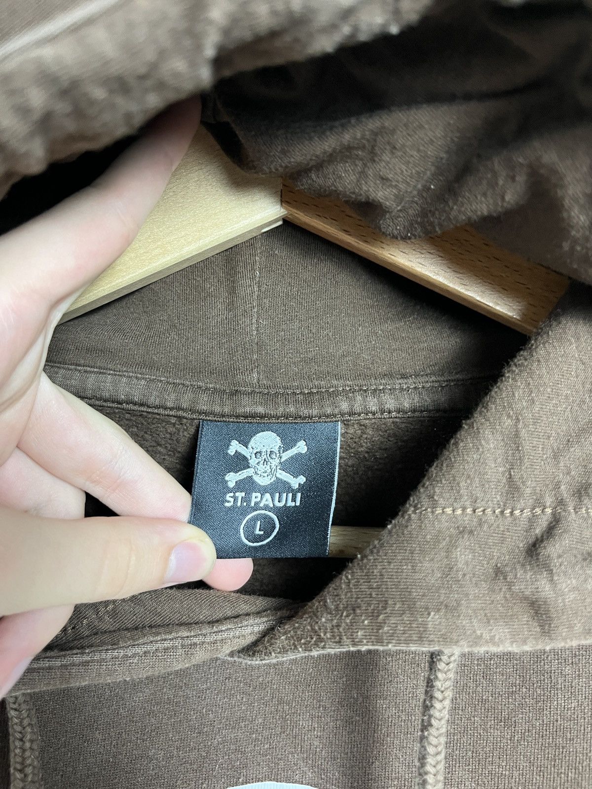 Japanese Brand Vintage st pauli japanese style hoodie washed skull Size US L / EU 52-54 / 3 - 3 Thumbnail