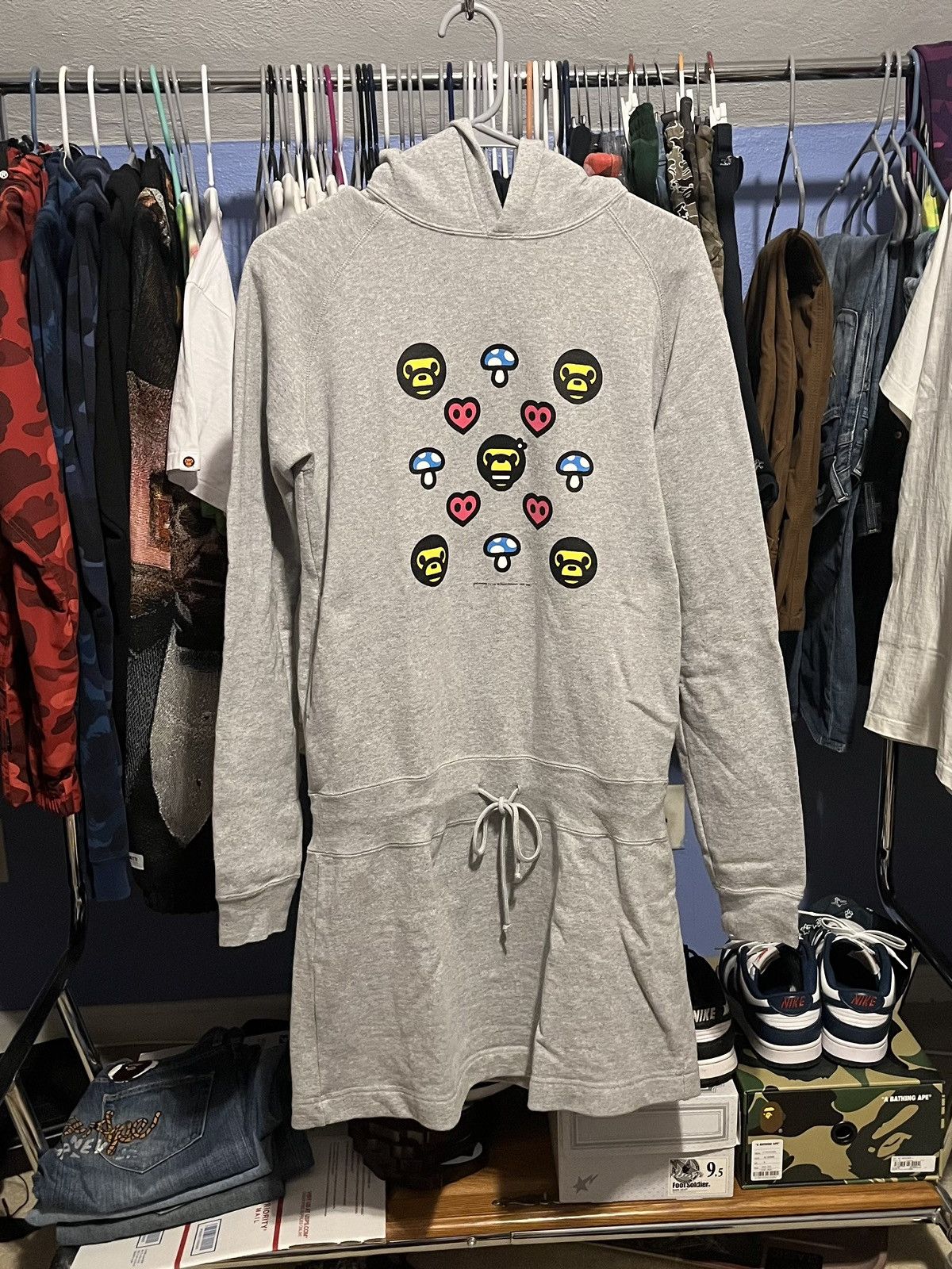 image of Bape Milo Hoodie Long in Camo, Women's (Size Small)