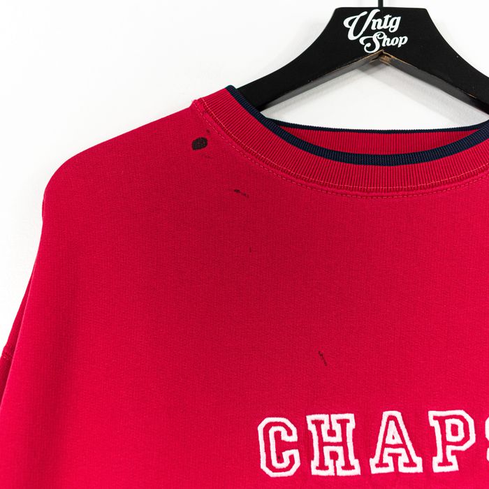 Chaps Ralph Lauren Spell Out Embroidered Distressed Sweatshirt
