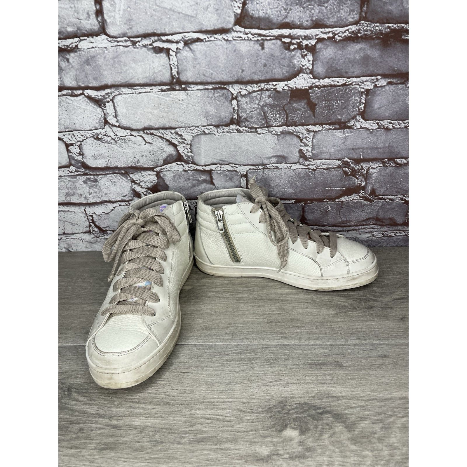 P448 P448 Mid Skate Luxury Leather Styling Off-White Gray Lace Wo Size US 6.5 / IT 36.5 - 14 Thumbnail