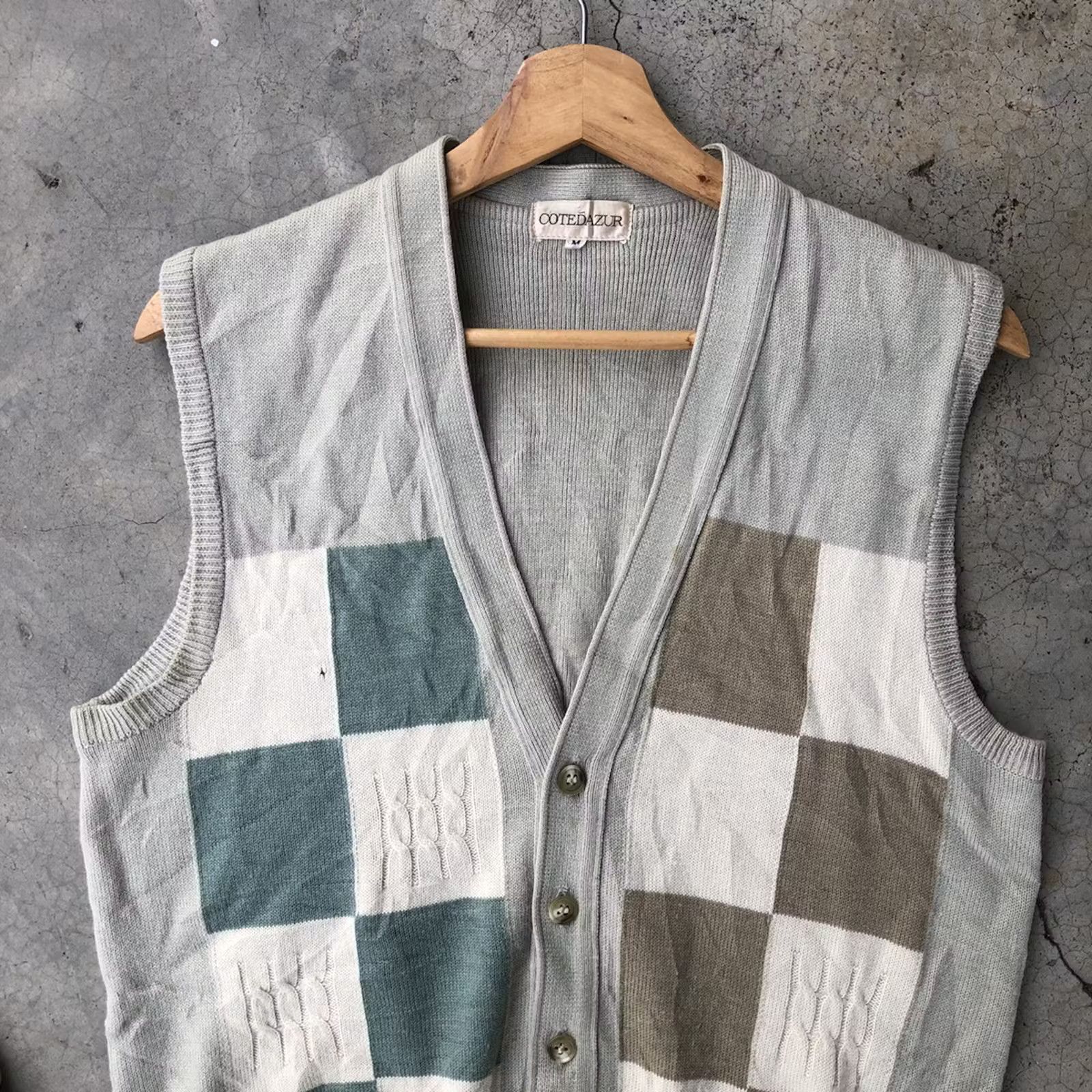 Beauty Beast 📌Japanesebrand Vest Jumper/Memeri Checkered Pattern Size US M / EU 48-50 / 2 - 2 Thumbnail