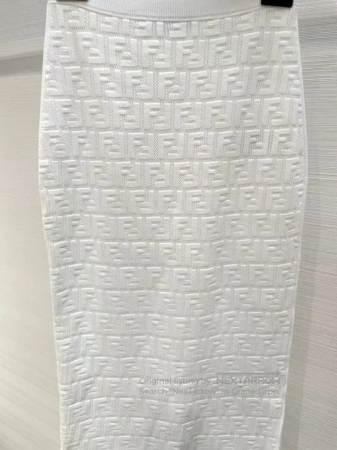 Fendi Fendi White Knit Logo Midi Skirt. Size US 36 / EU 52 - 3 Thumbnail