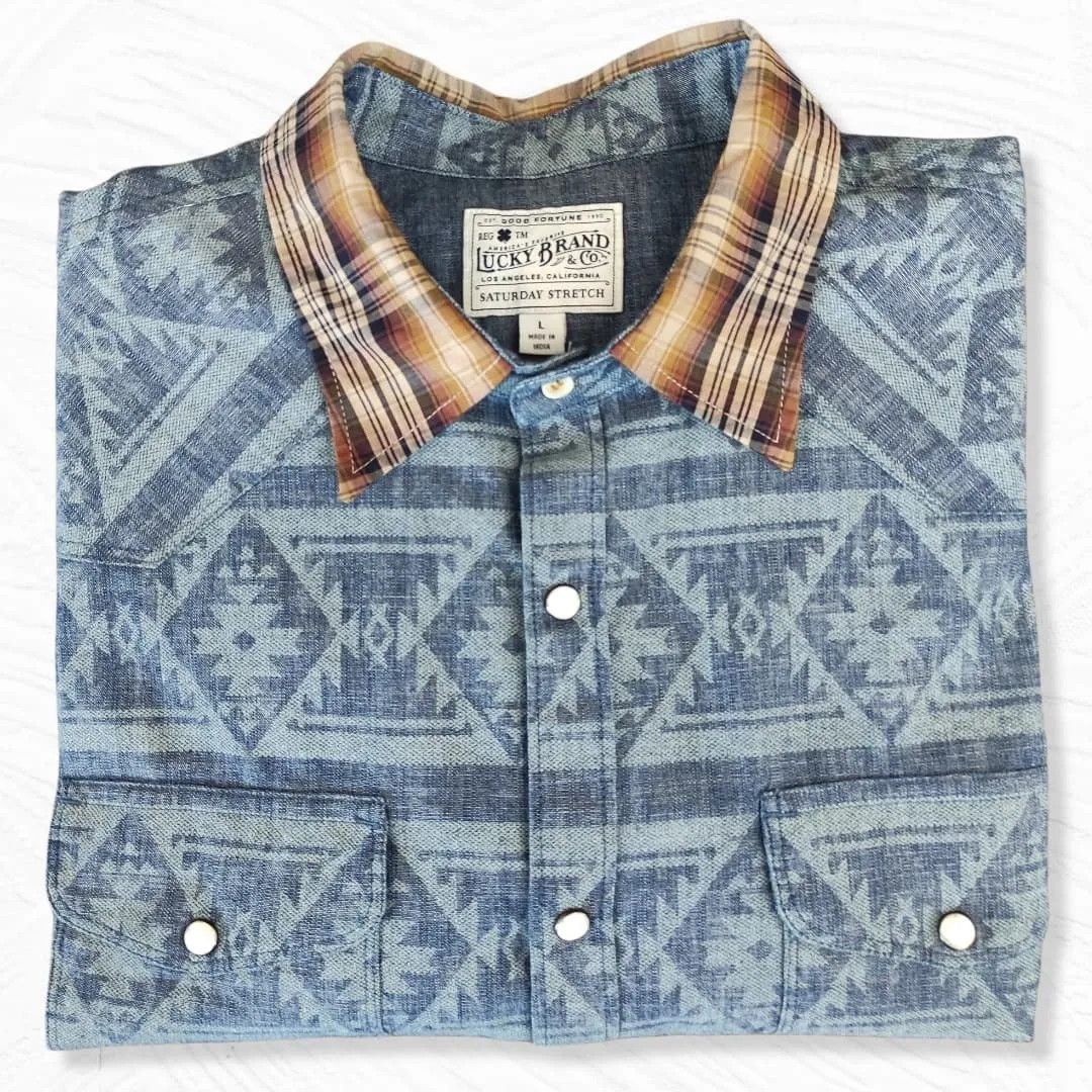 Lucky Brand Lucky Brand Navajo custom shirt - Fashionella Size US L / EU 52-54 / 3 - 3 Thumbnail