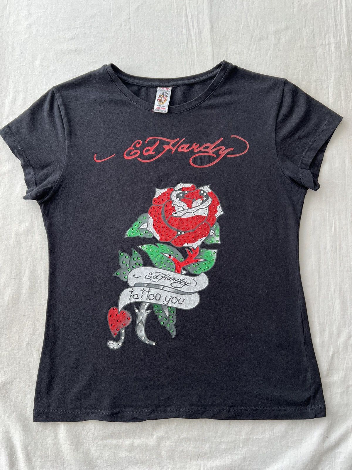 Ed Hardy Ed Hardy Christian Audigier Tattoo Rose Black T-shirt Size S / US 4 / IT 40 - 5 Thumbnail