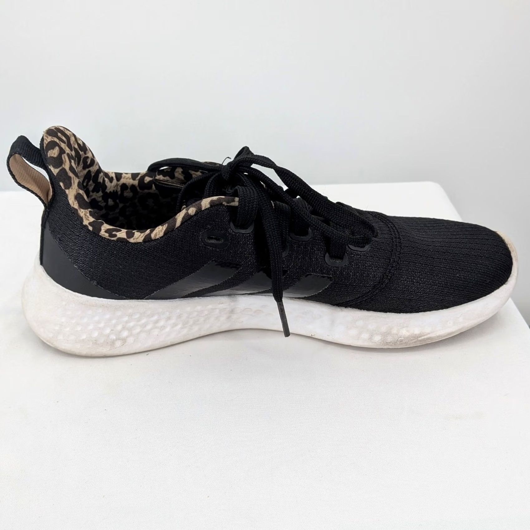 Adidas Adidas Sneakers Black Knit Leopard Lined Casual Trainers Sz 7 Women Size US 7 / IT 37 - 8 Thumbnail