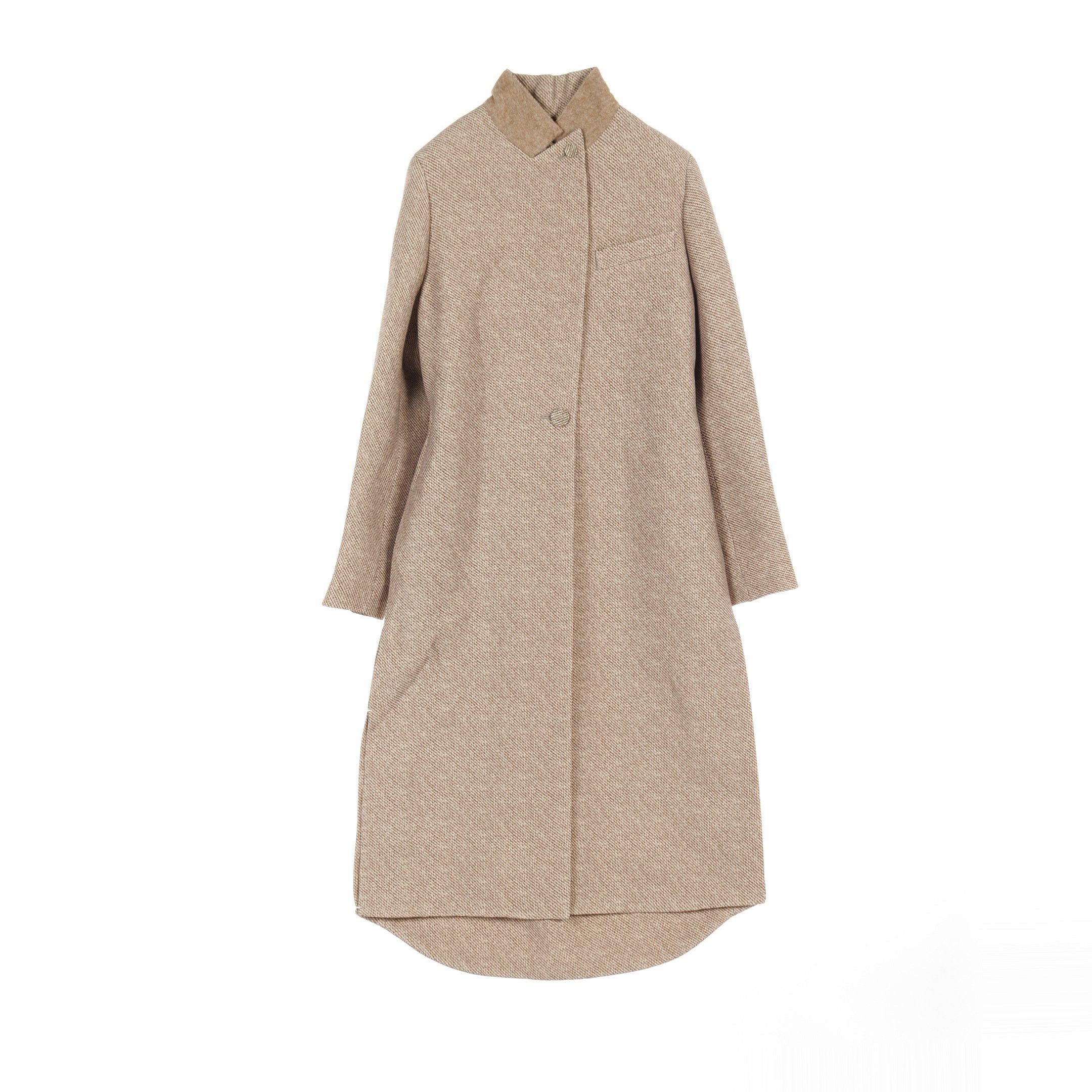 Fendi Fendi Long Coat Wool Silk Brown Size ONE SIZE - 1 Thumbnail