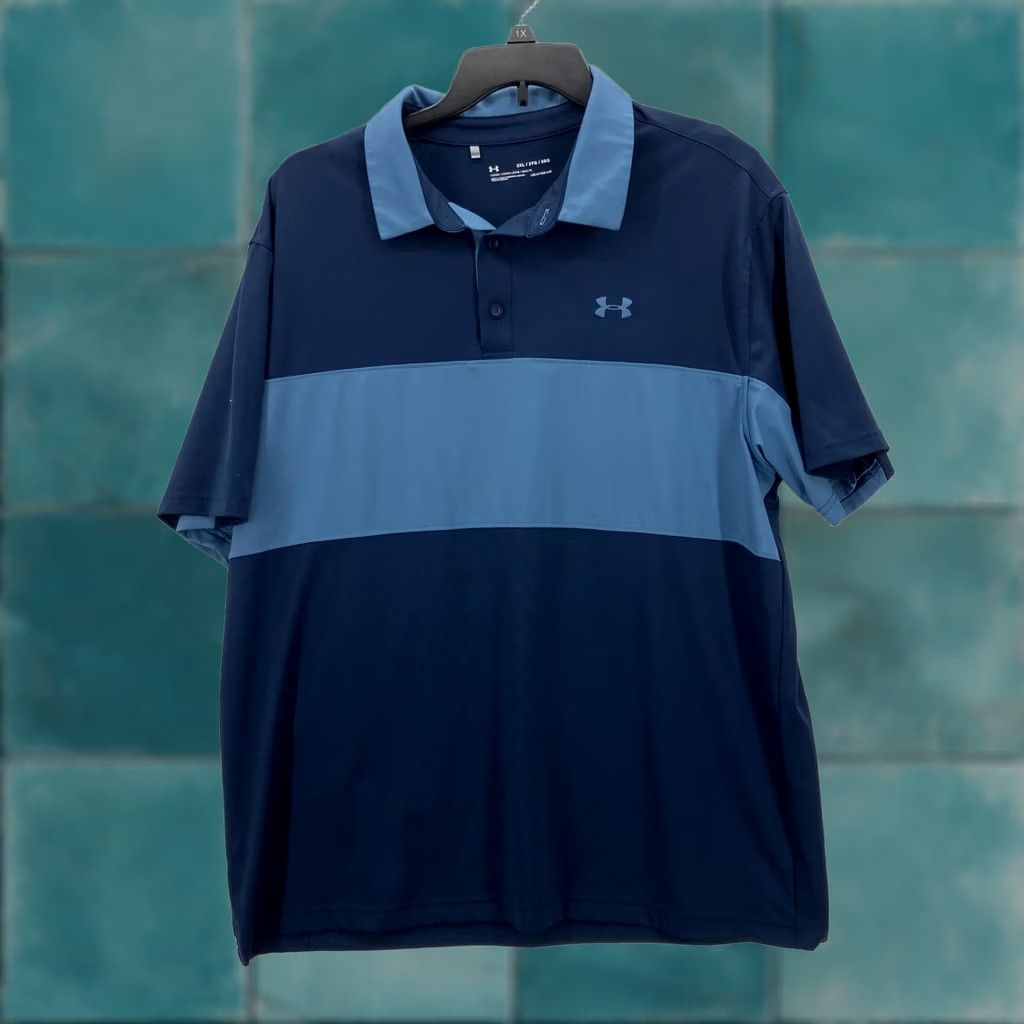 Under Armour Under Armour Polo Shirt Mens 2XL Blue HeatGear Loose Fit Performance Golf Shirt Size US XXL / EU 58 / 5 - 1 Thumbnail