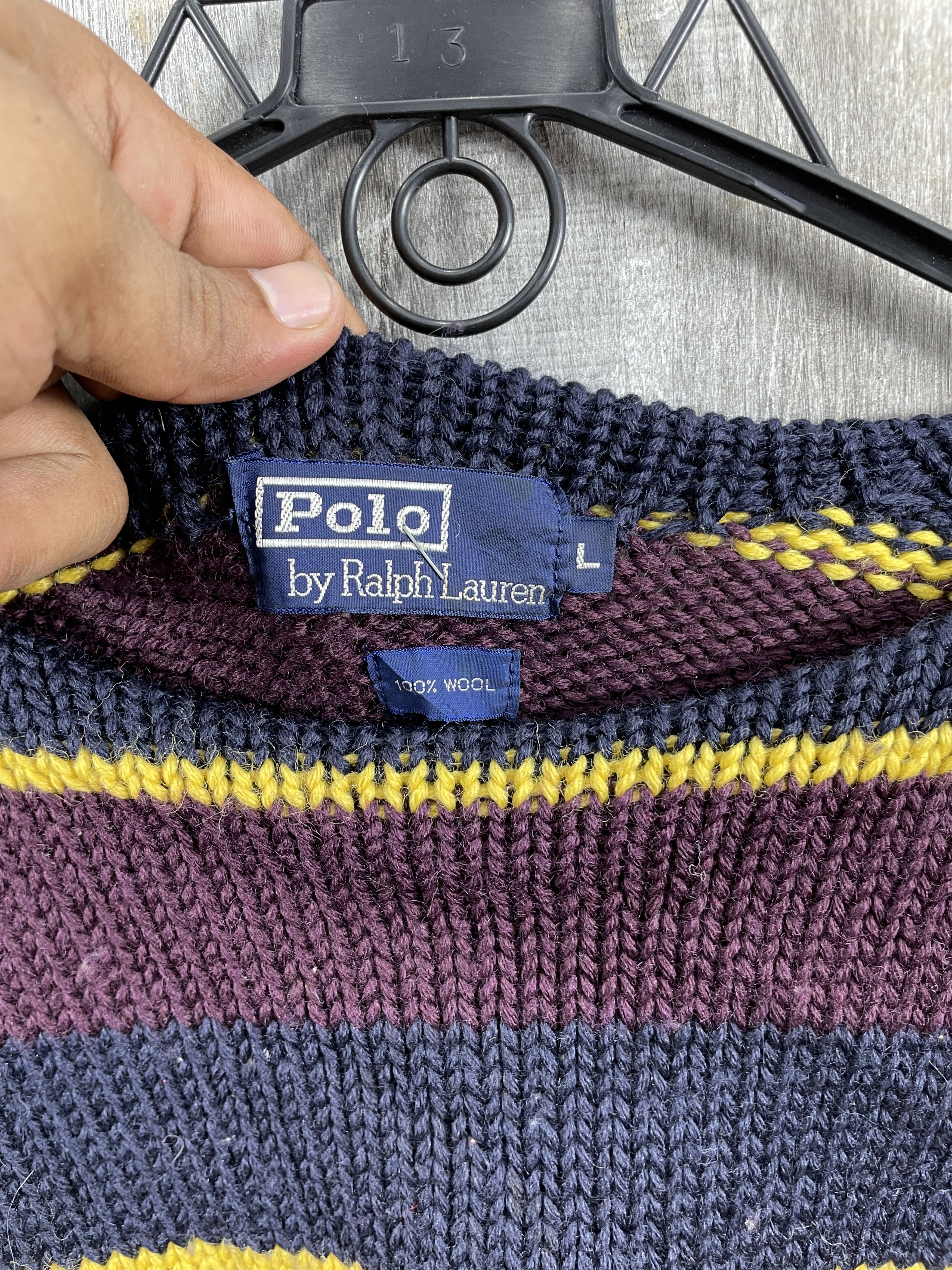 Polo Ralph Lauren × Vintage Vintage Polo Ralph Lauren Stripe Knitwear Size US L / EU 52-54 / 3 - 4 Thumbnail