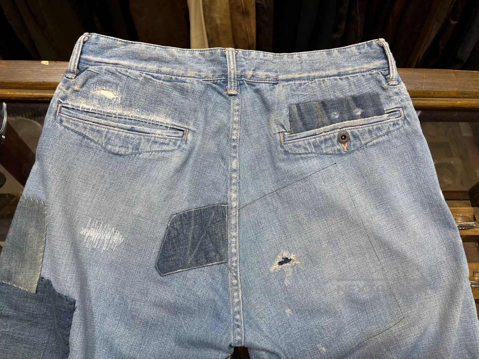 RRL Ralph Lauren limited edition patchwork denim pants. Size US 30 / EU 46 - 9 Thumbnail