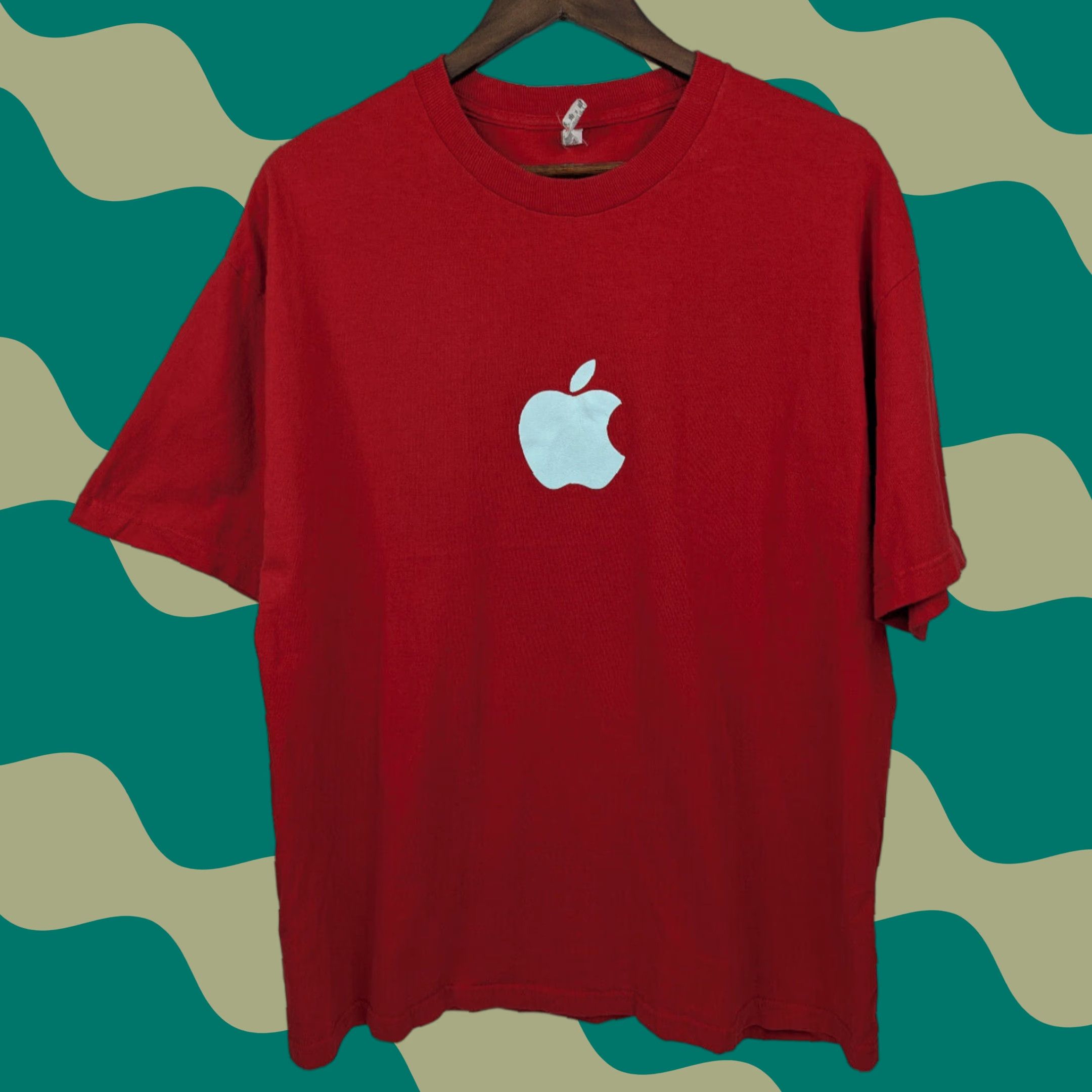 American Apparel Apple Store Employee Shirt Mens XL Red Logo T-Shirt American Apparel Knit Cotton Crew Neck Short Sleeve Clothing Size US XL / EU 56 / 4 - 1 Thumbnail