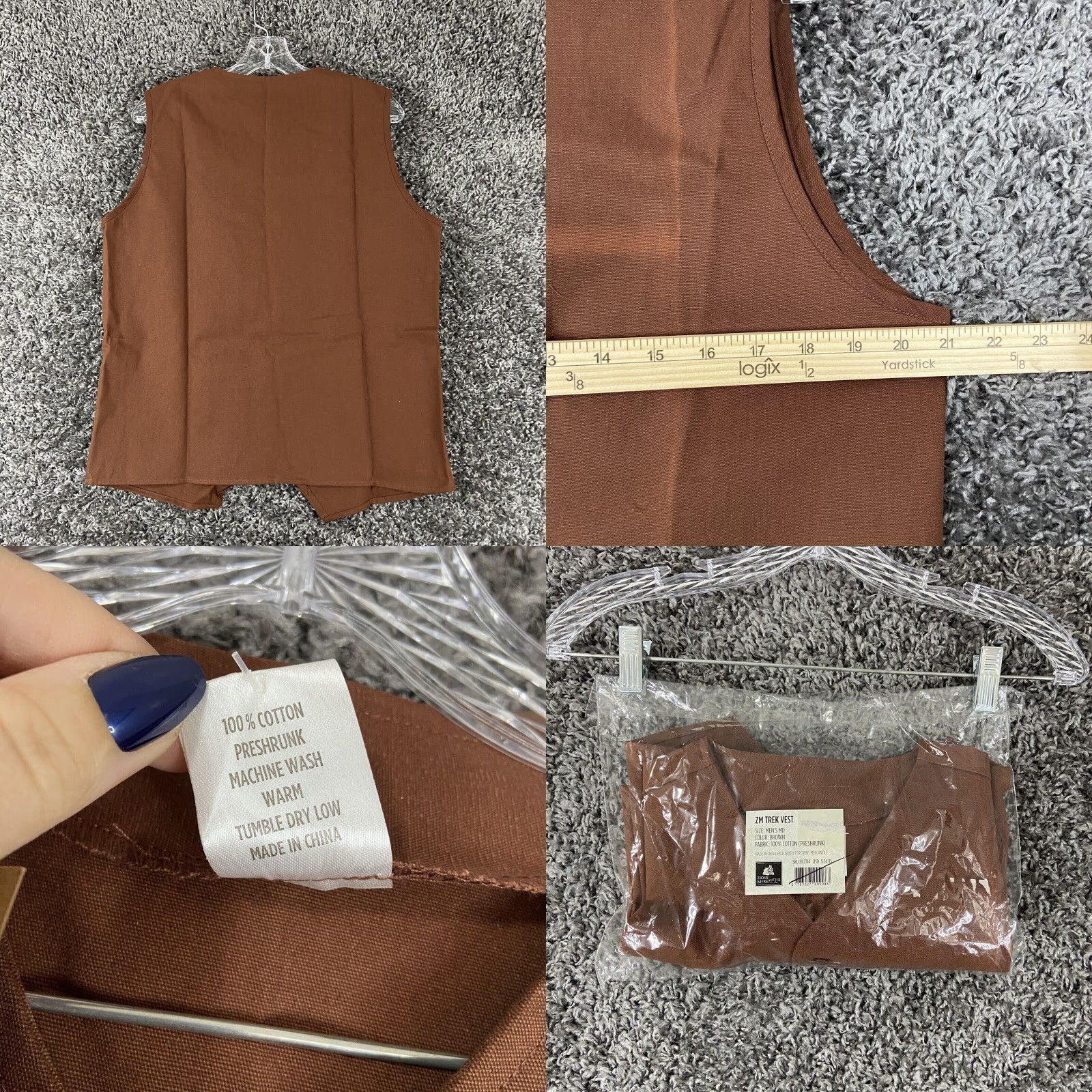 Vintage NEW Zion Mercantile Brown Trek Vest Men’s Medium Preshrunk 100% Cotton Size US M / EU 48-50 / 2 - 8 Thumbnail