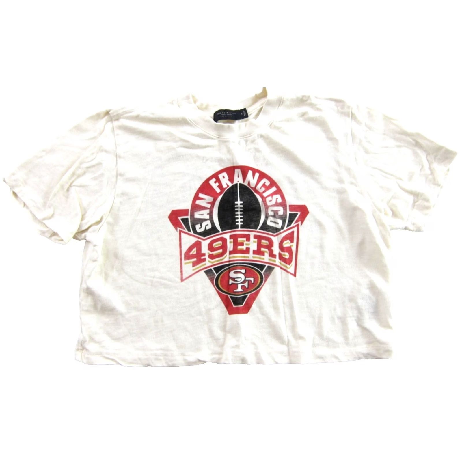 Junk Food Junk Food T-Shirt Cropped Ivory 100% Cotton Crew Neck San Francisco 49ERS M Womens Size M / US 6-8 / IT 42-44 - 2 Thumbnail