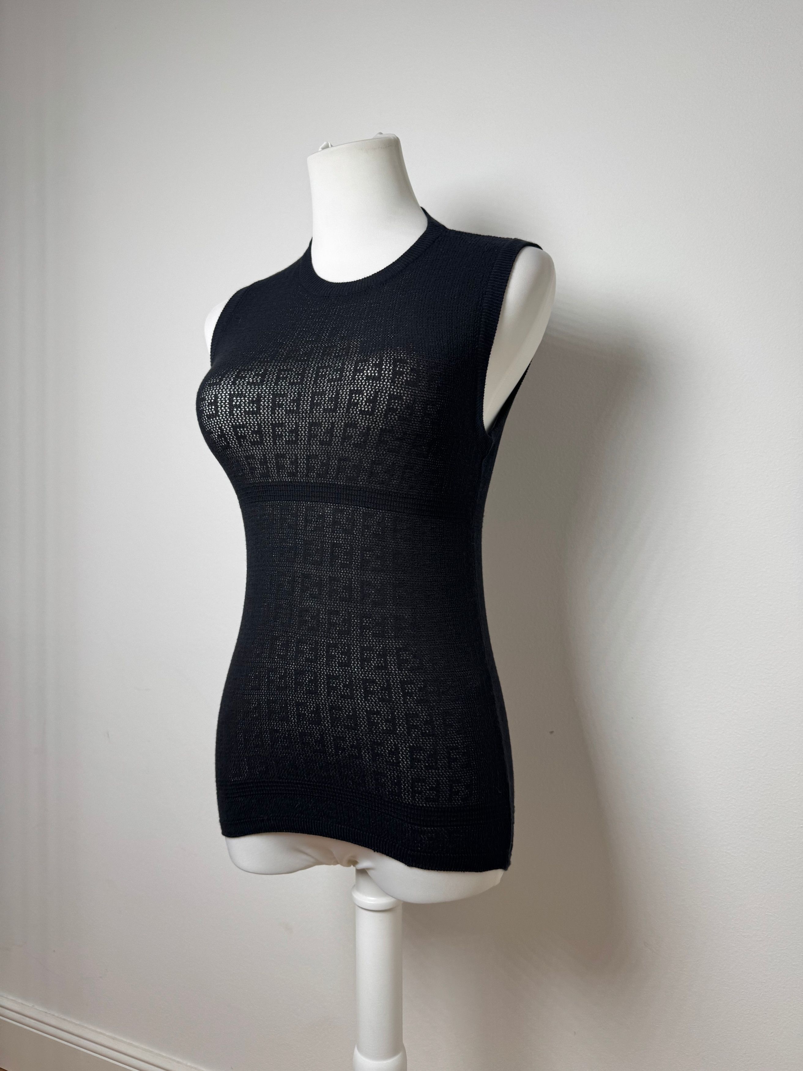 Fendi Vintage Monogram wool Dress Black 38/M Size M / US 6-8 / IT 42-44 - 1 Thumbnail