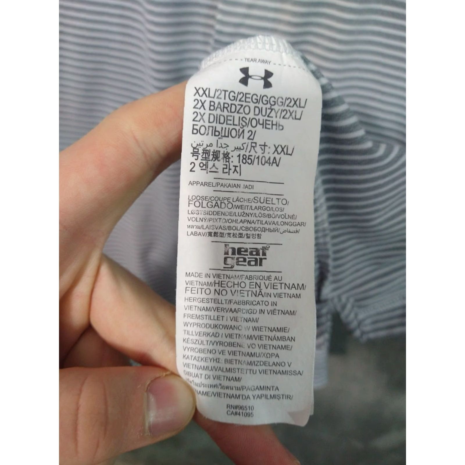 Under Armour Under Armour UA Shirt Mens 2XL Gray Striped Polo Loose HeatGear Short Sleeve Size US XXL / EU 58 / 5 - 6 Thumbnail